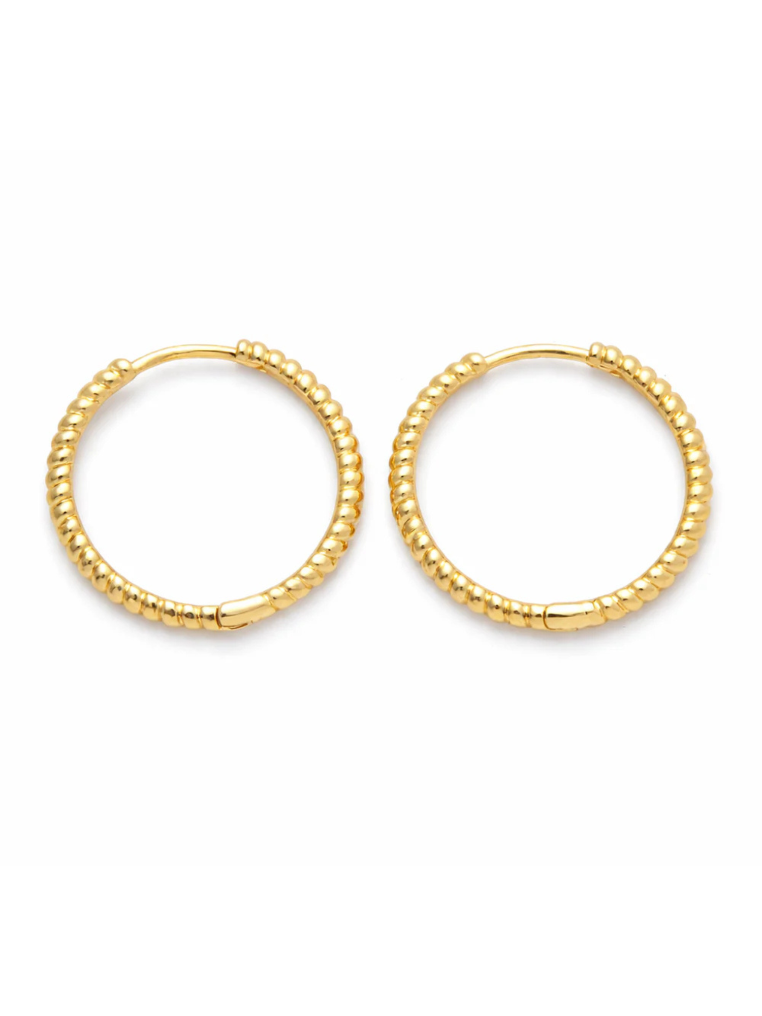 Ribbed Croissant Hoop Earrings - The Collective Rose
