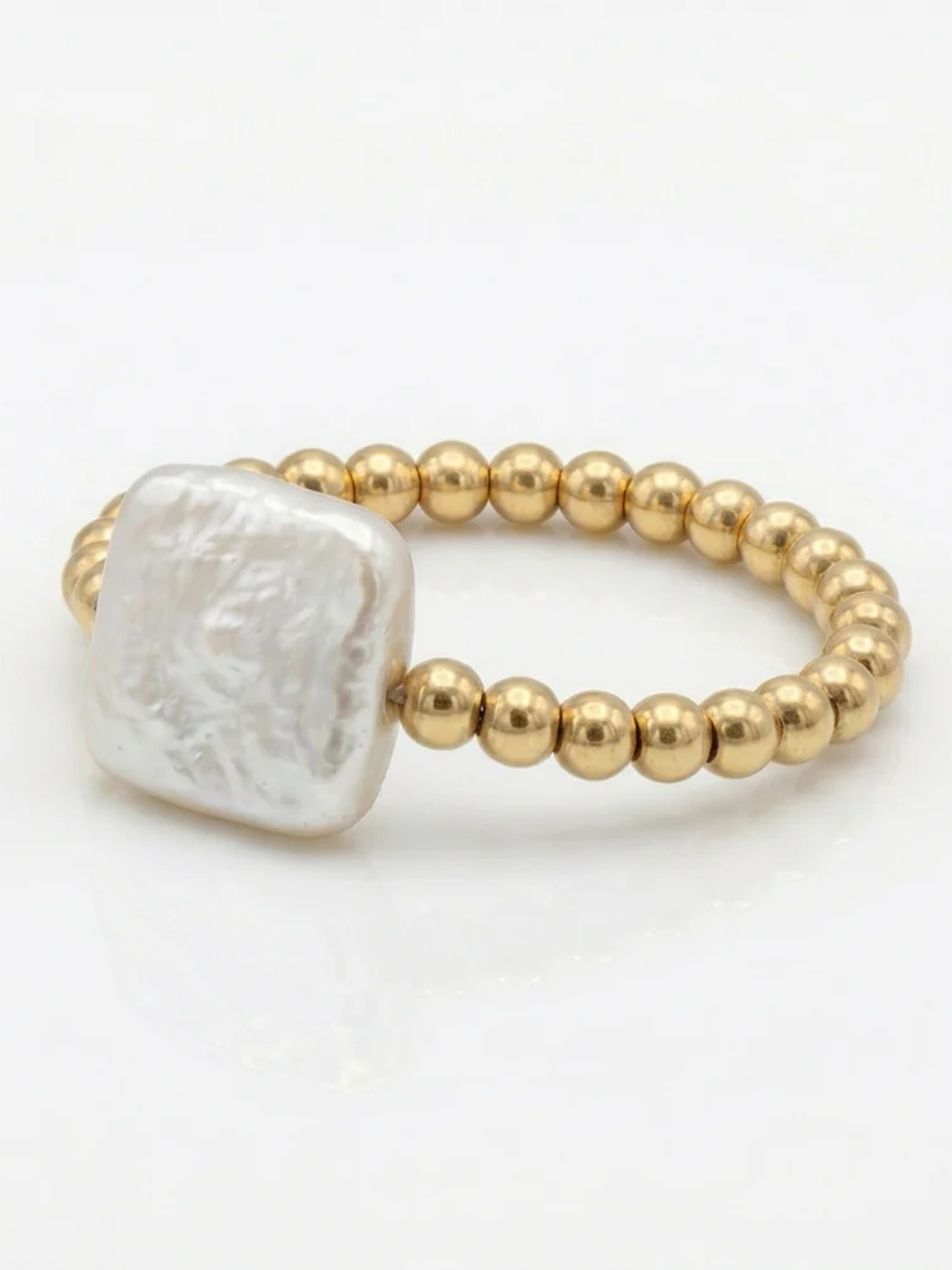 Square Pearl Beaded Ring - The Collective Rose
