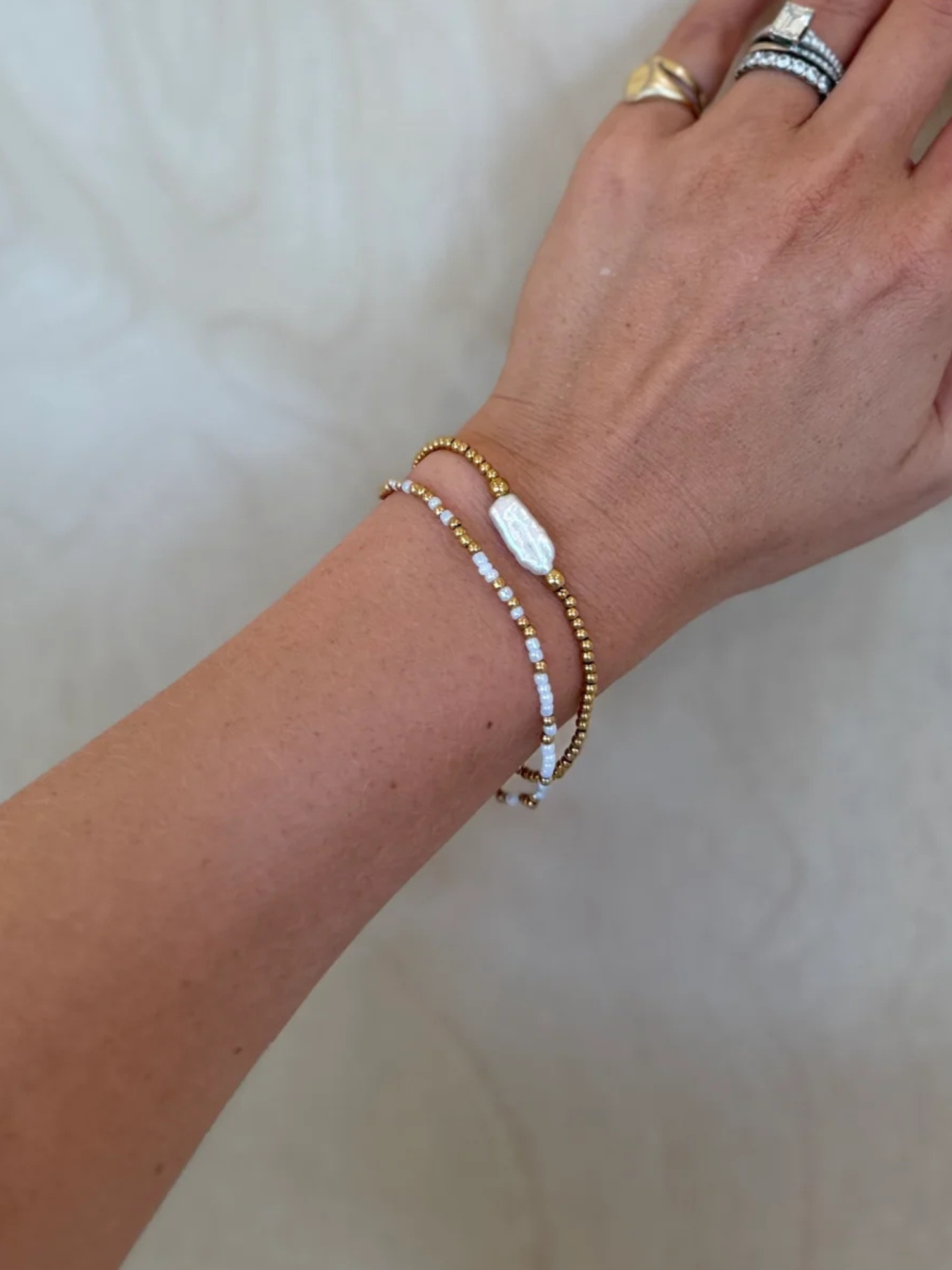 Fresh Water Pearl Stretch Bracelet - The Collective Rose