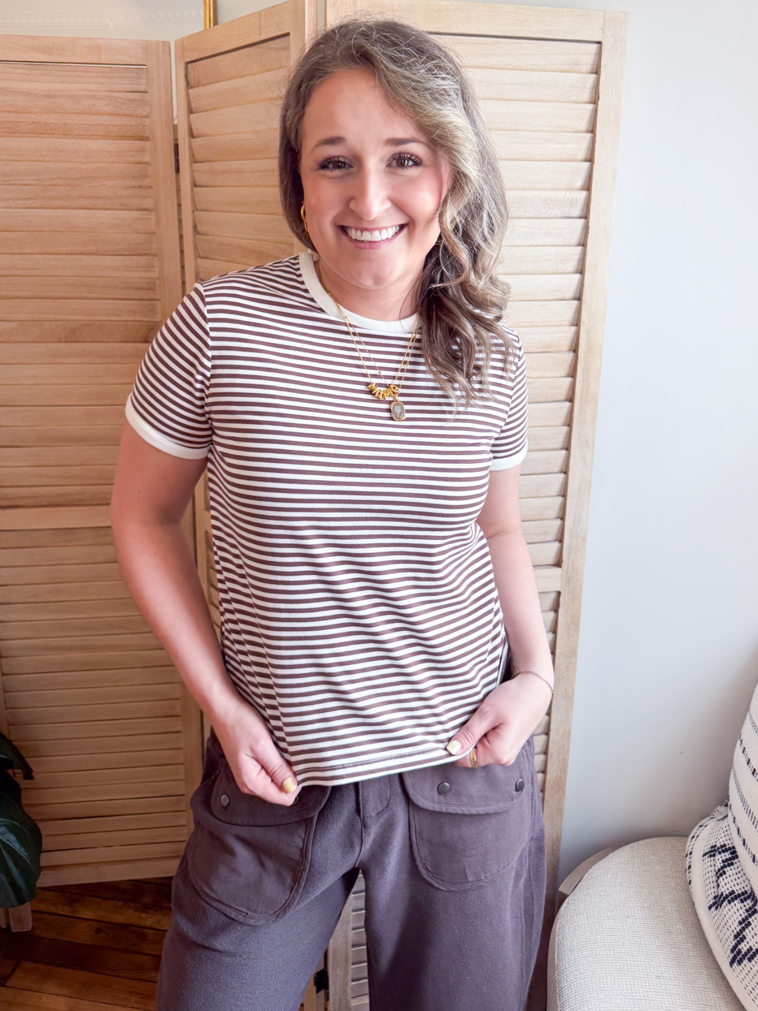 Harper Striped Baby Tee - The Collective Rose