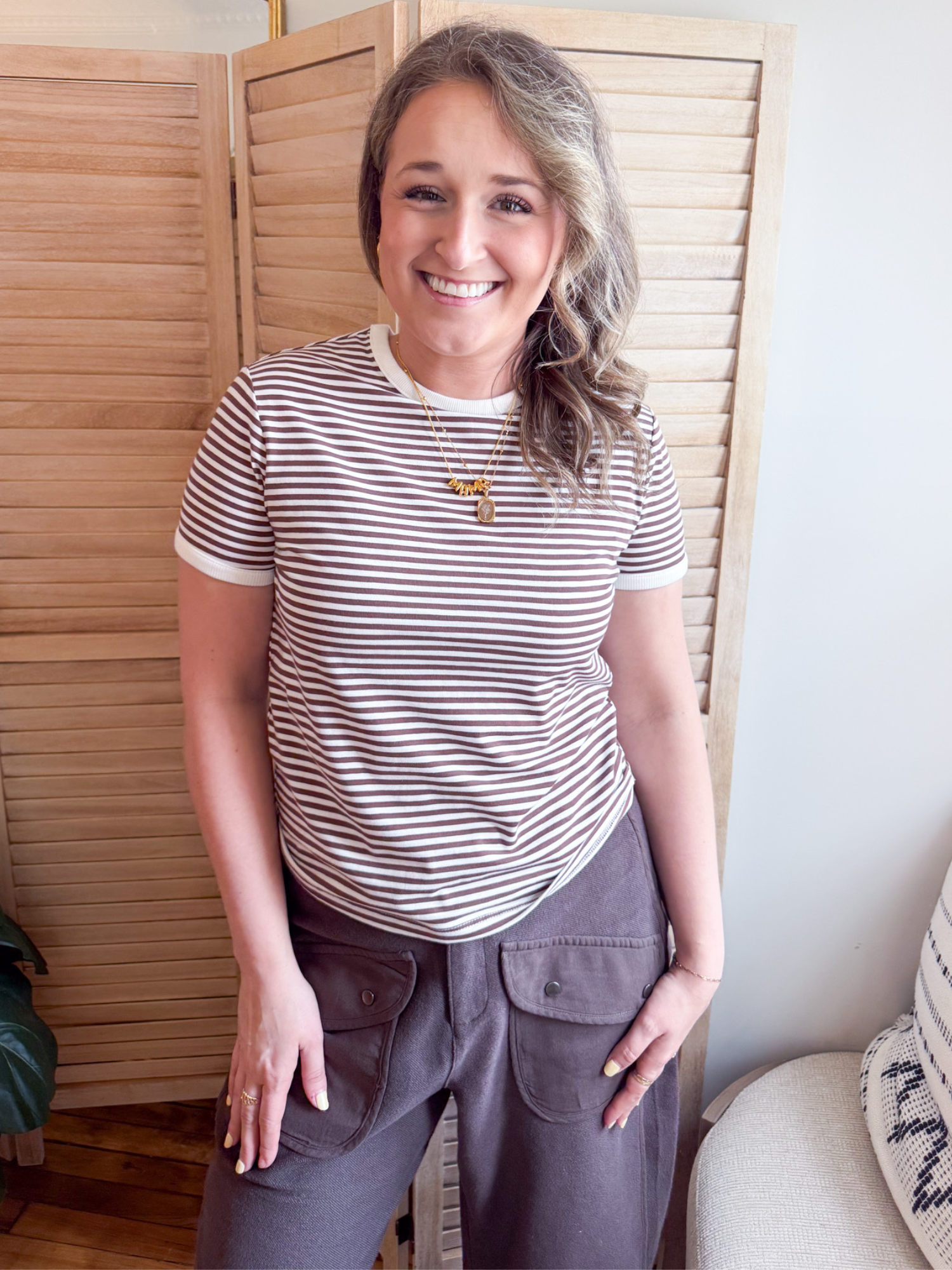 Harper Striped Baby Tee - The Collective Rose