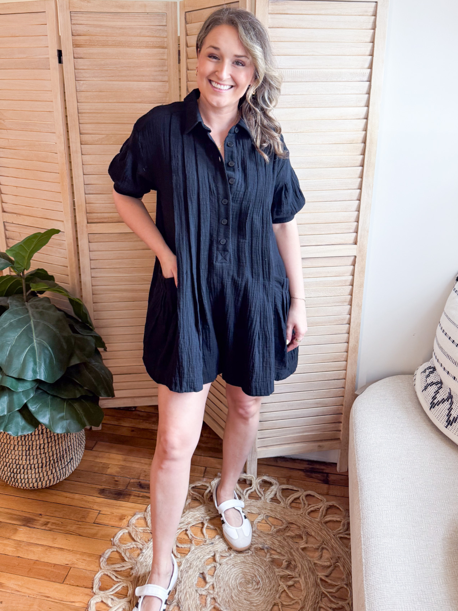 Hailee Oversized Pintuck Romper - The Collective Rose