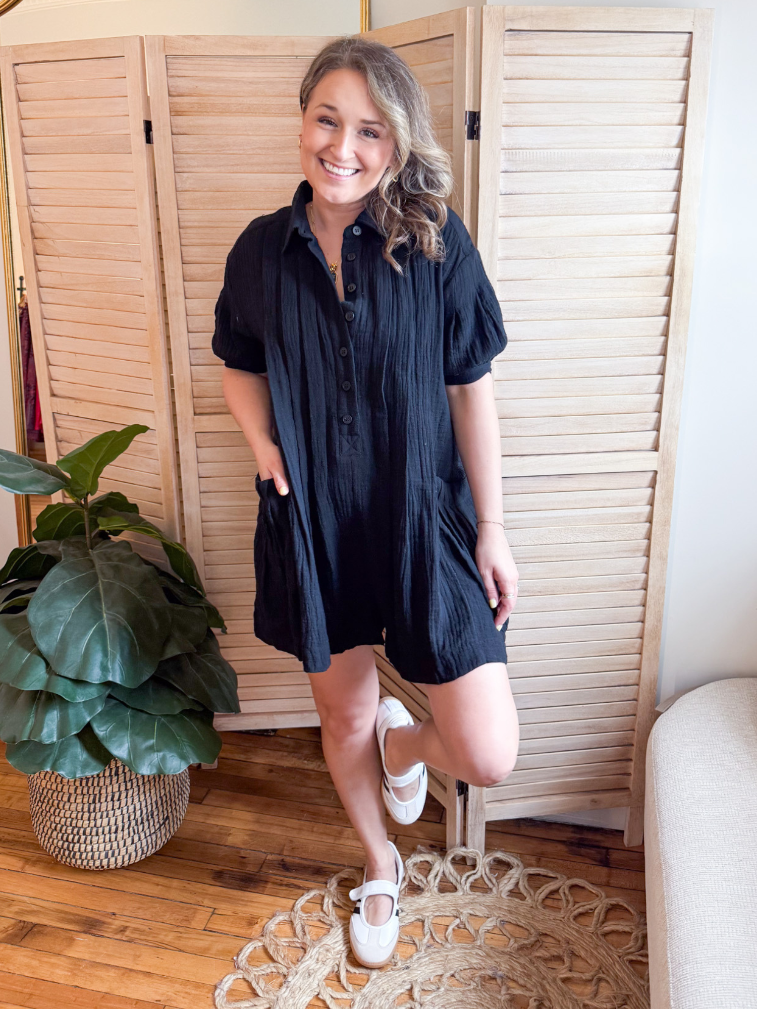 Hailee Oversized Pintuck Romper - The Collective Rose