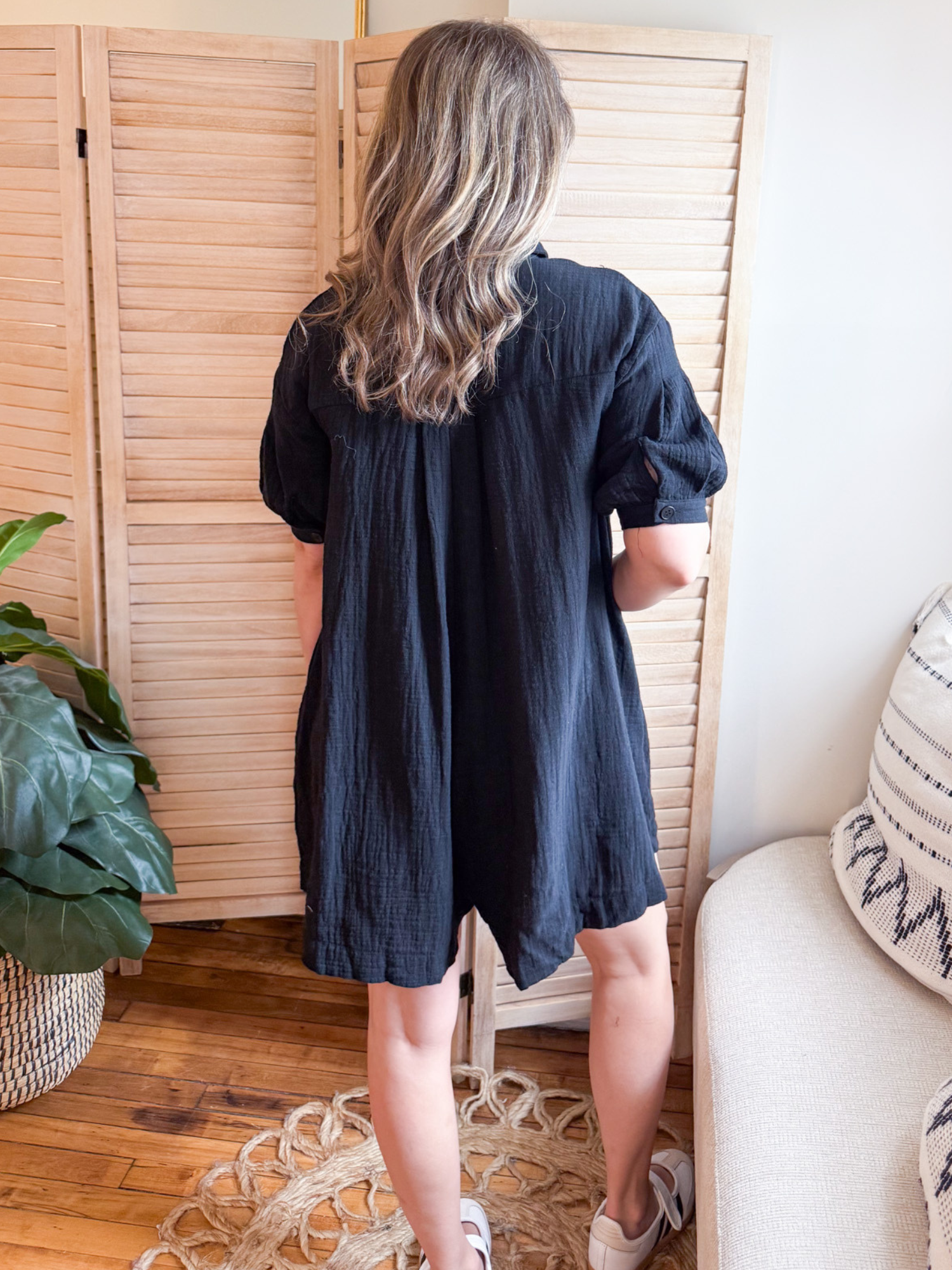 Hailee Oversized Pintuck Romper - The Collective Rose