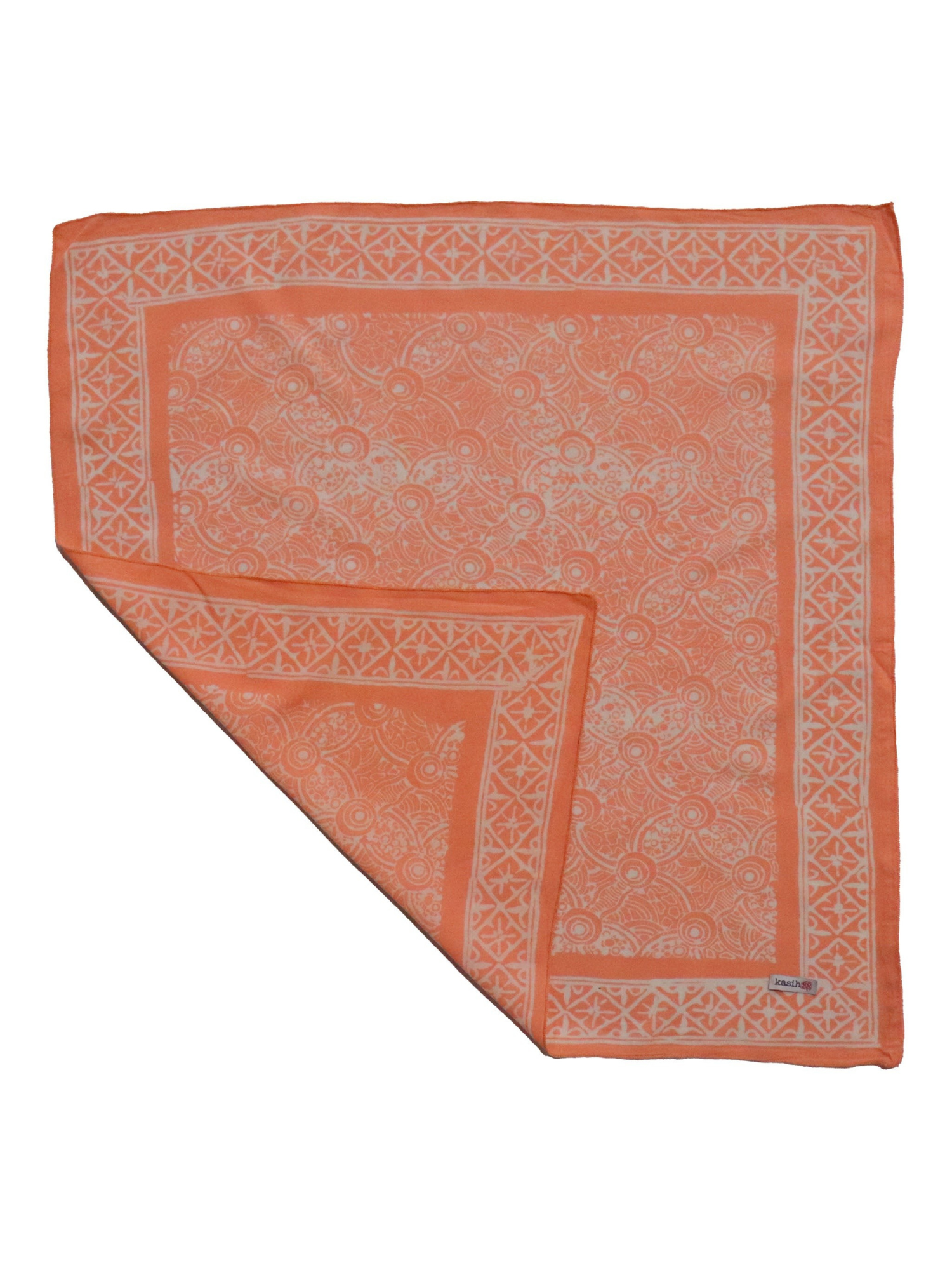 Hand Dyed Cotton Bandana Scarf - Golden Peach - The Collective Rose