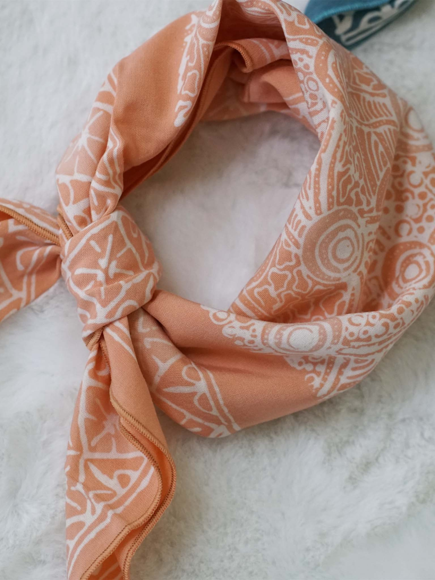 Hand Dyed Cotton Bandana Scarf - Golden Peach - The Collective Rose