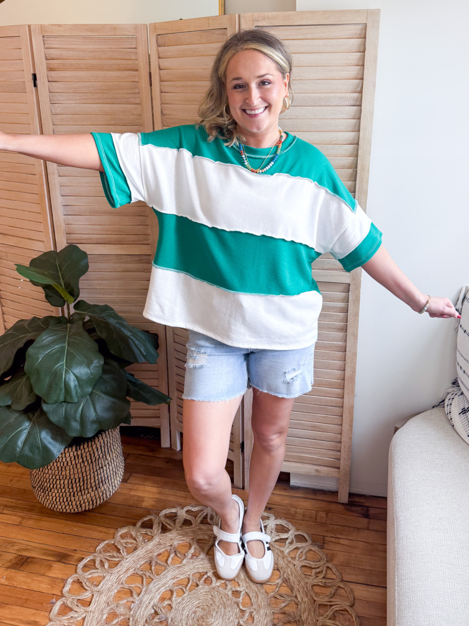 High Rise Midi Denim Shorts - The Collective Rose