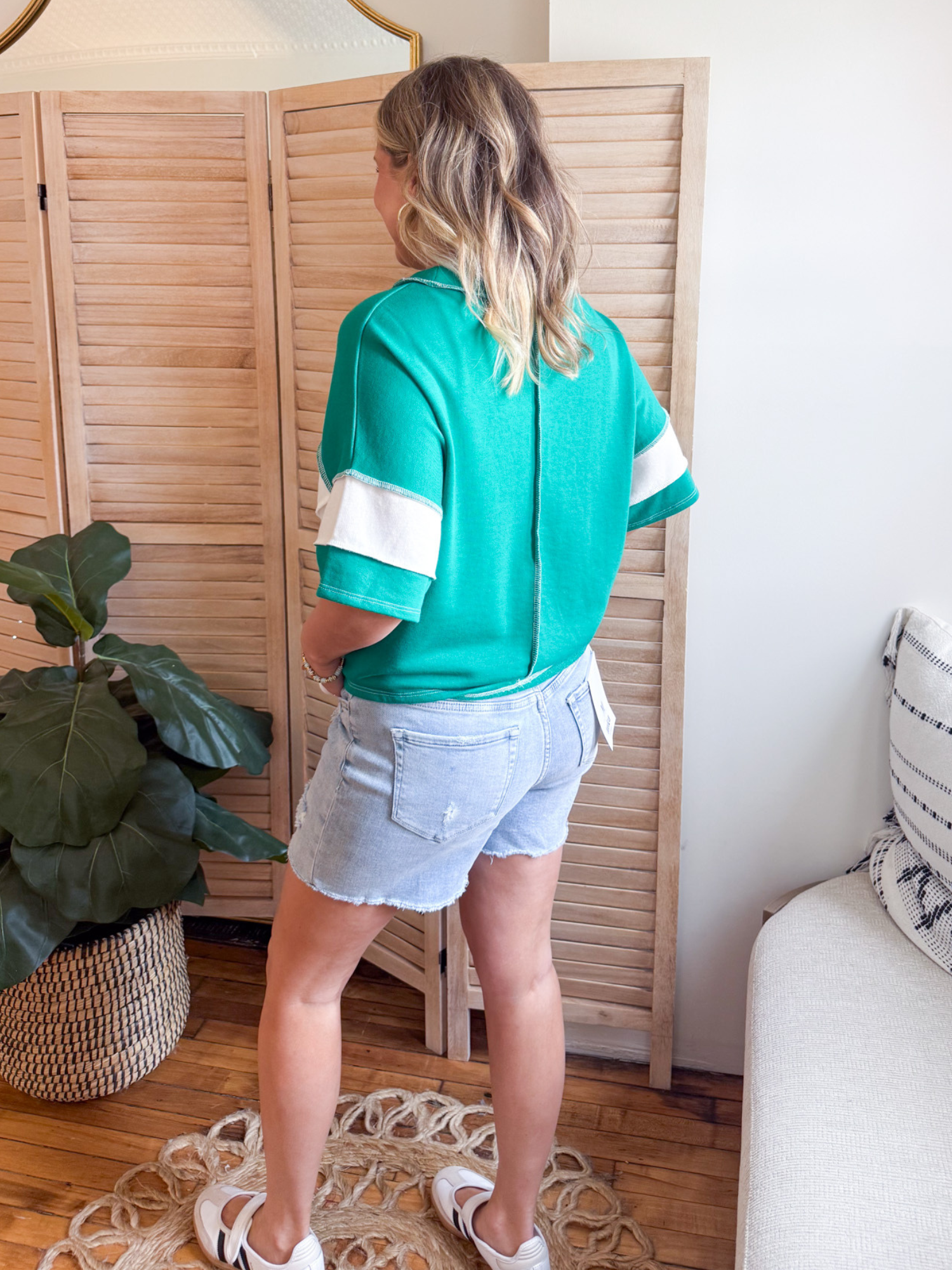 High Rise Midi Denim Shorts - The Collective Rose