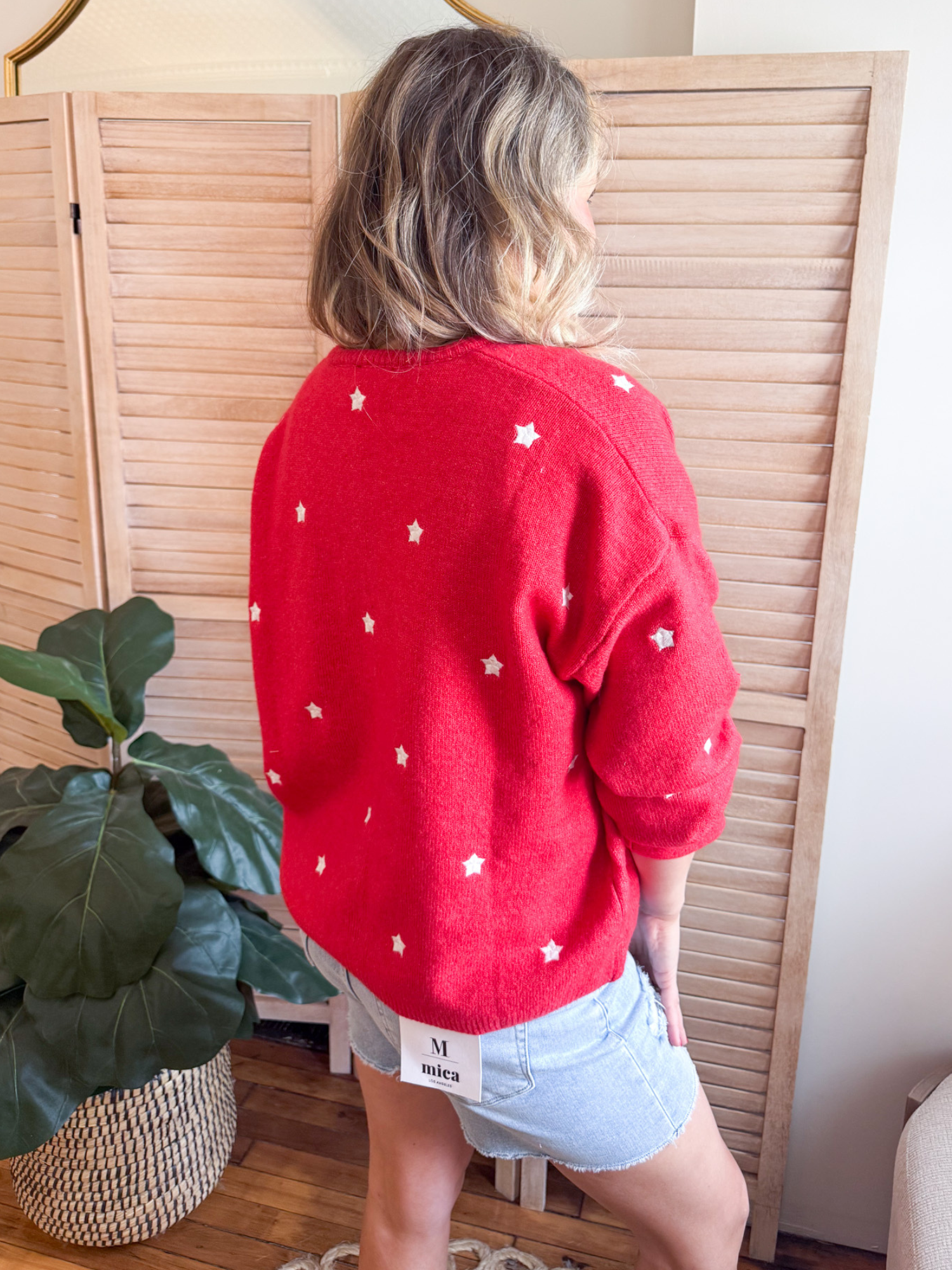 Star Embroidered Cardigan - The Collective Rose
