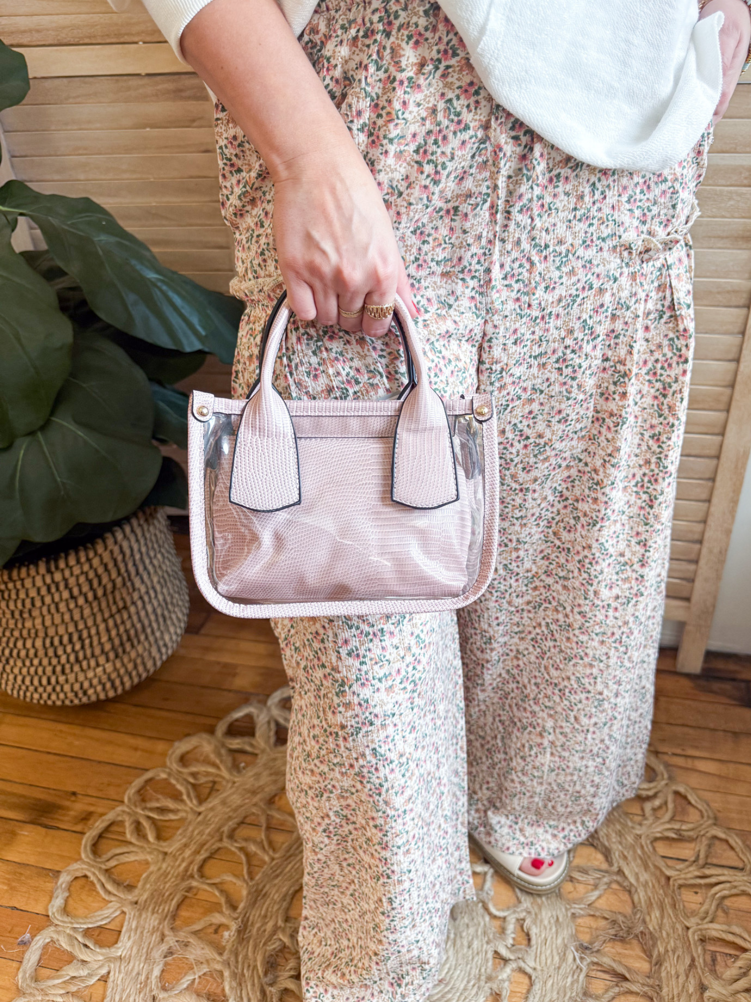 Stacey Clear Satchel - Pink - The Collective Rose