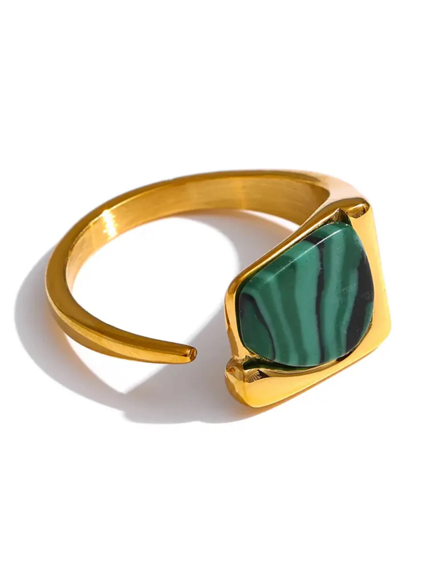 Malachite Gold Ring - The Collective Rose