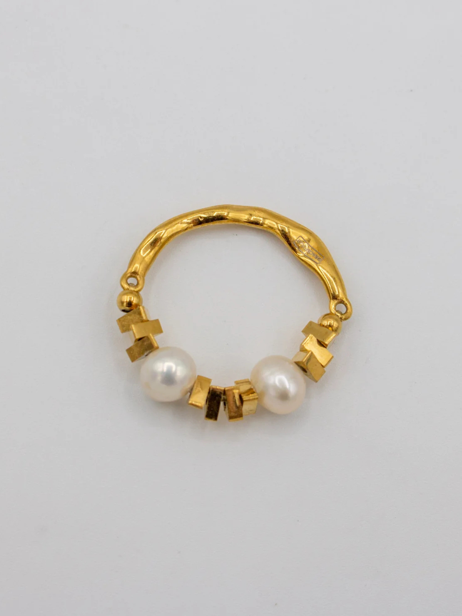Adjustable Pearl Cubic Ring - The Collective Rose