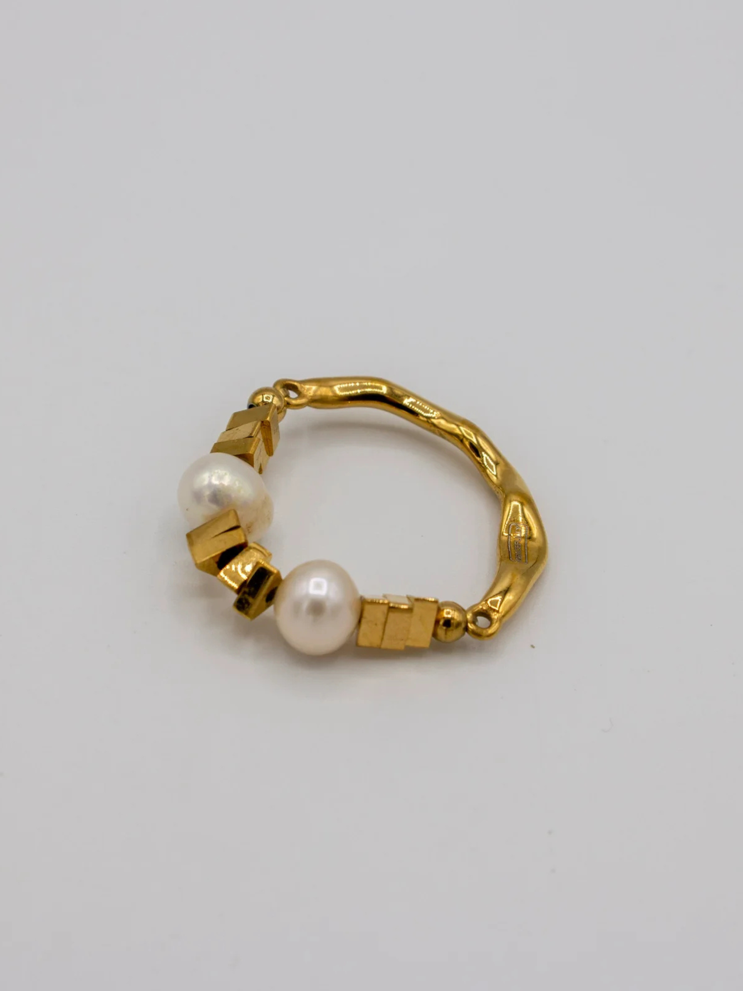 Adjustable Pearl Cubic Ring - The Collective Rose