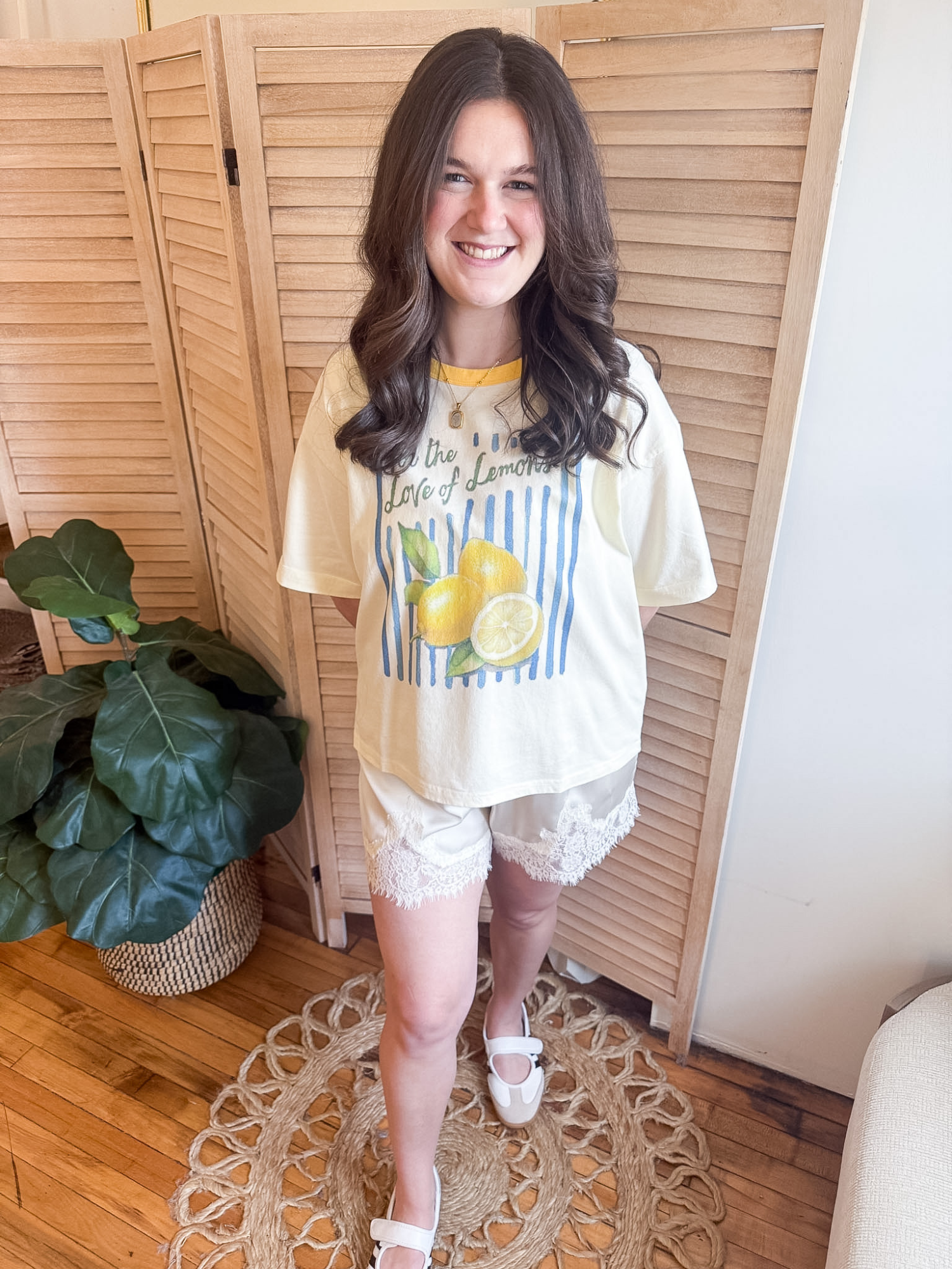 Gracie Lace Trim Satin Shorts - Cream - The Collective Rose