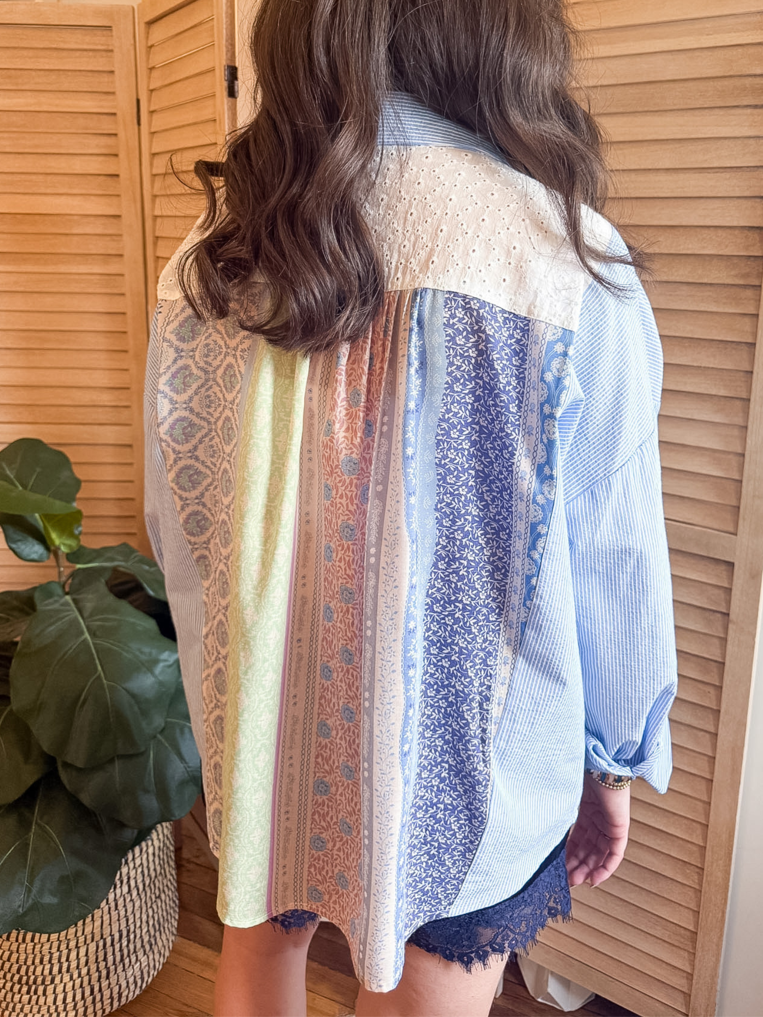 Stevie Mixed Media Button Up - The Collective Rose