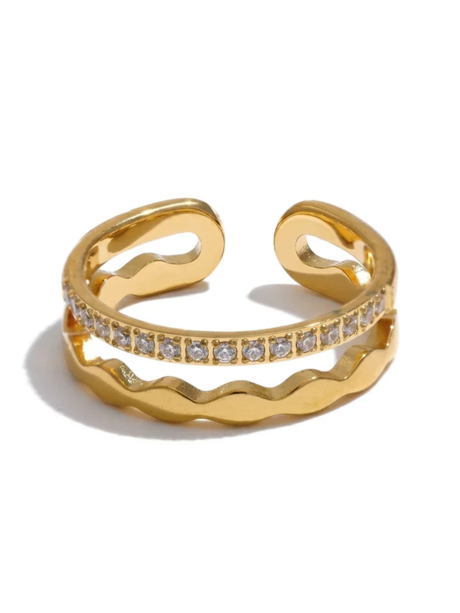 CZ Double Layer Ring - The Collective Rose