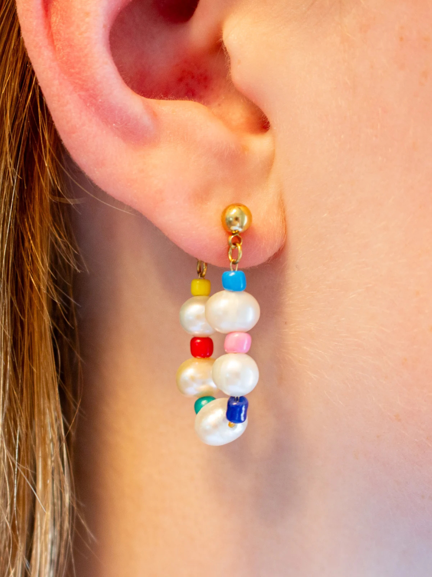 Multicolored Pearl Earrings - The Collective Rose