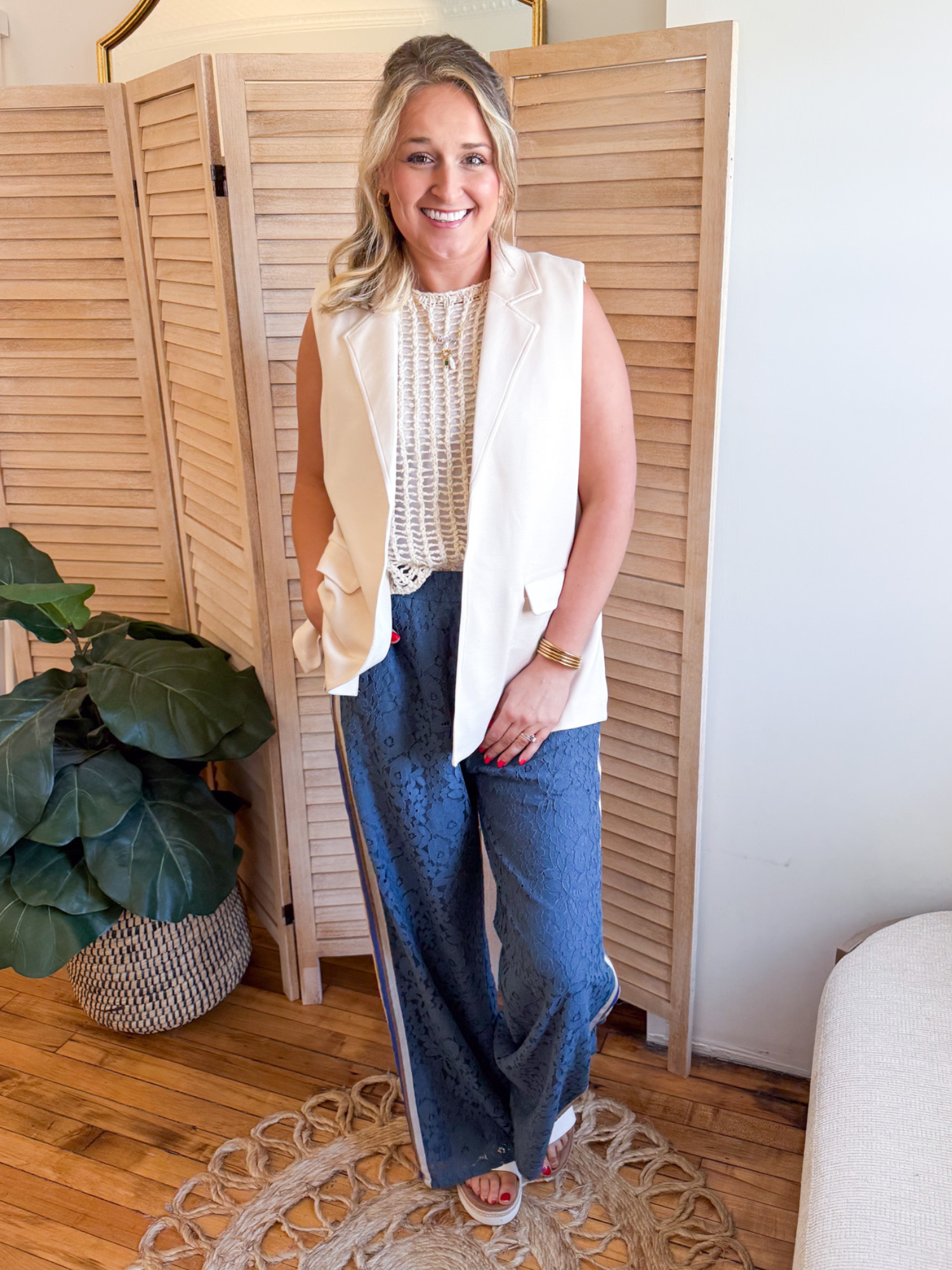 Annalise Floral Lace Track Pants - The Collective Rose