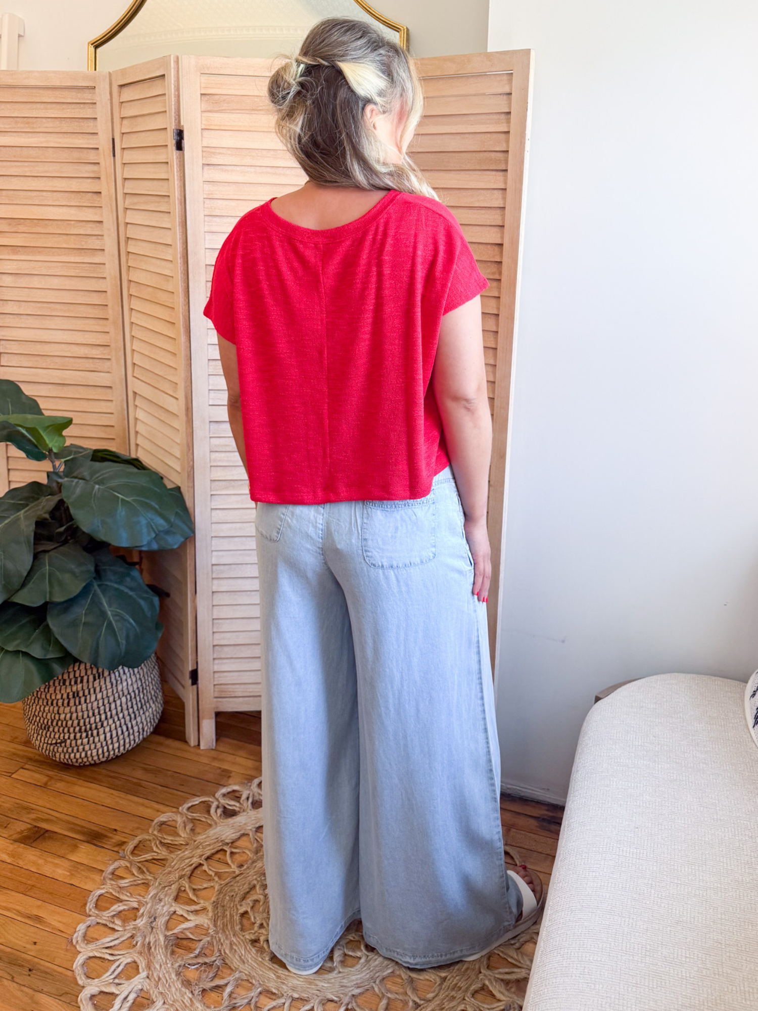 Blakely Pleated Wide Leg Tencel Pants - The Collective Rose