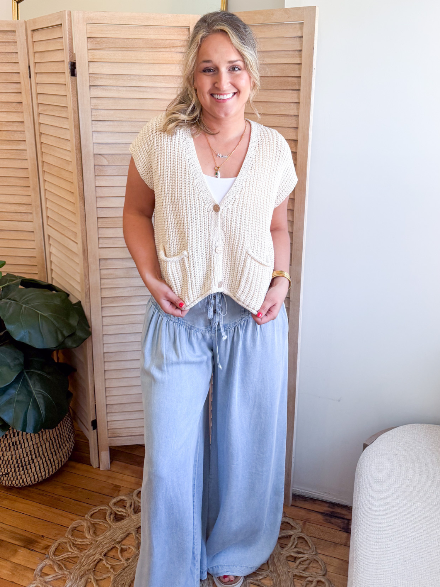 Brady Chunky Stitch Sweater Vest - The Collective Rose