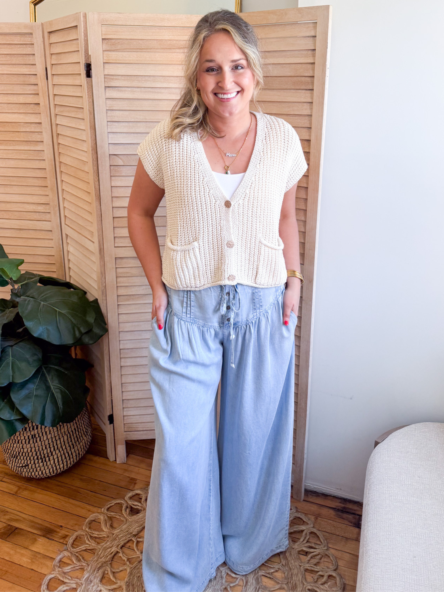 Brady Chunky Stitch Sweater Vest - The Collective Rose
