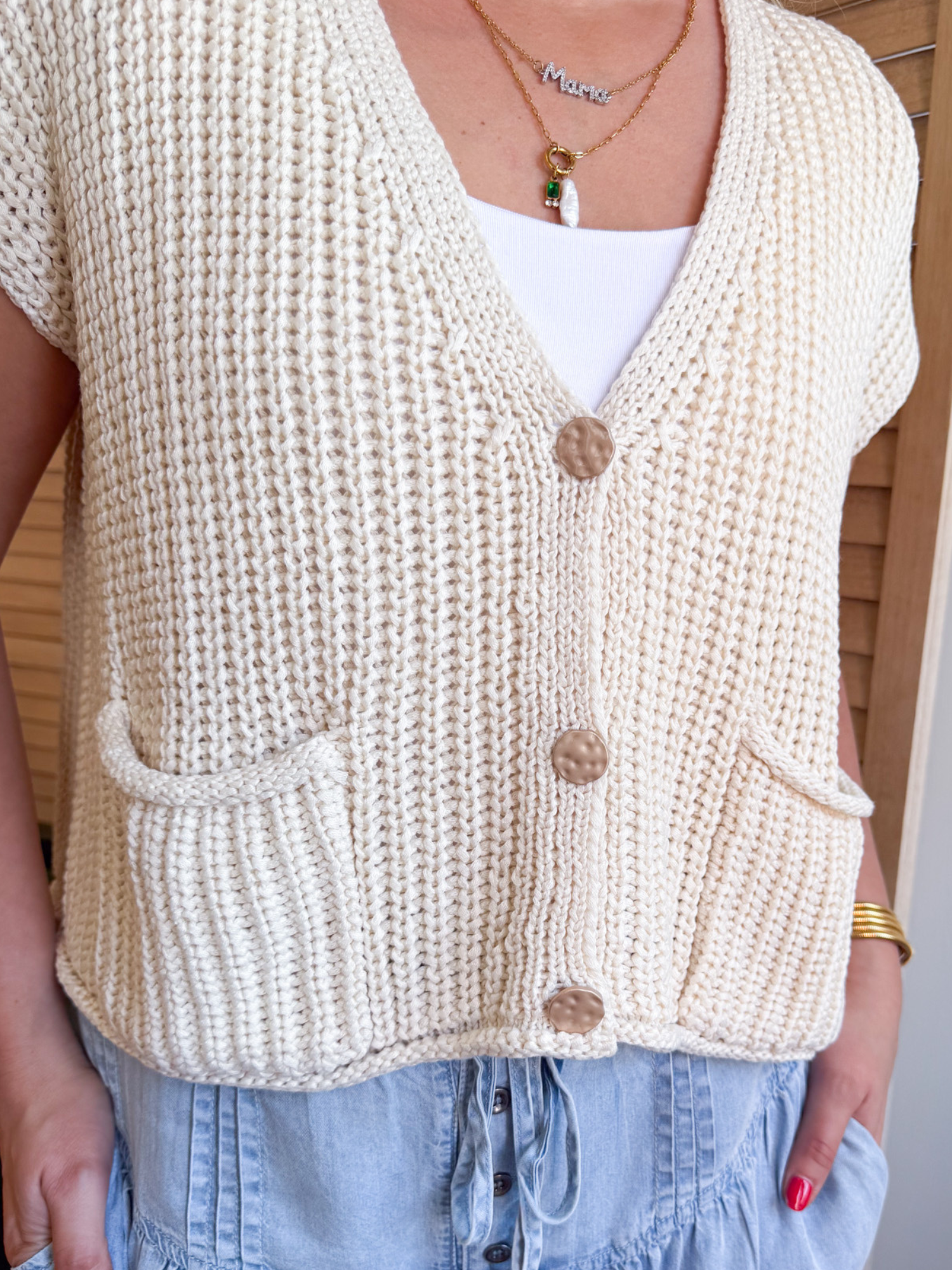 Brady Chunky Stitch Sweater Vest - The Collective Rose