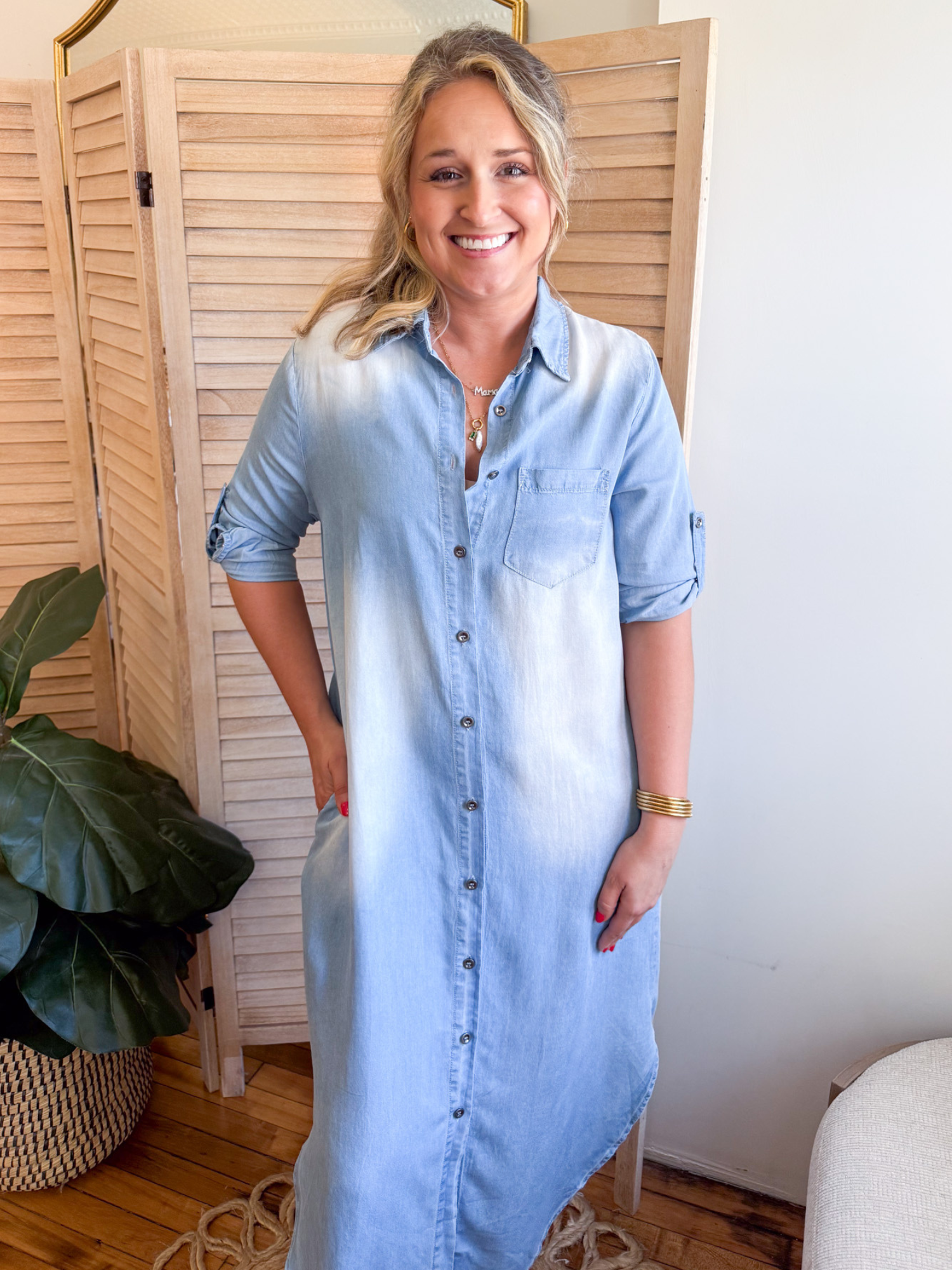 Nicole Tencel Shirt Dress - The Collective Rose