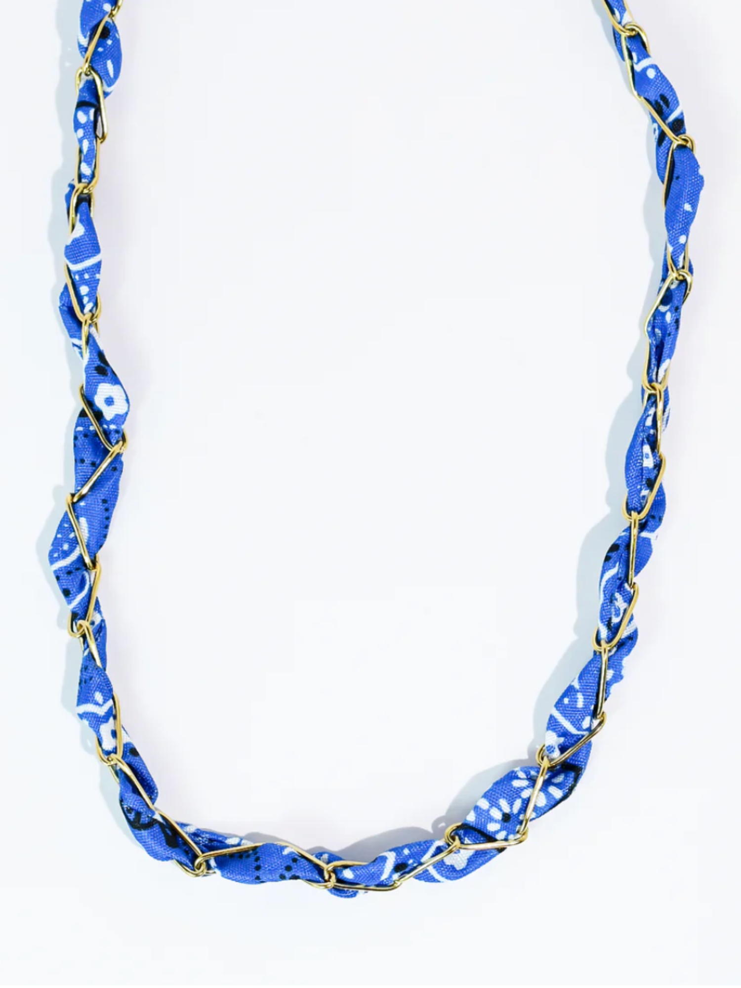 Bandana Twist Necklace - Blue - The Collective Rose