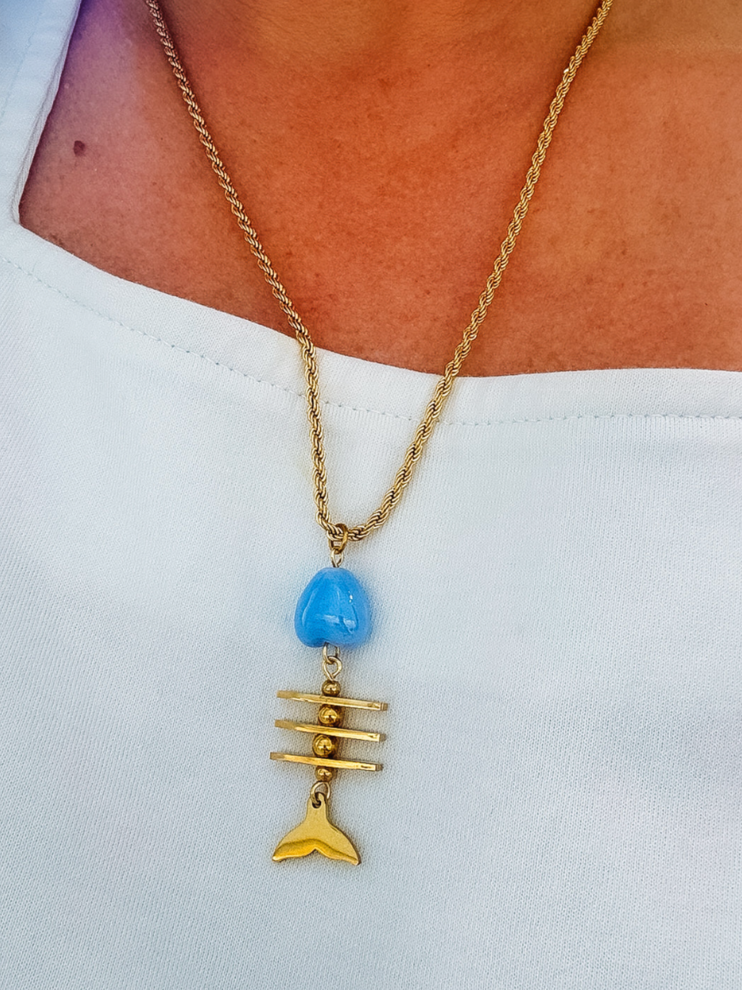 Fish Tale Gold Necklace - The Collective Rose
