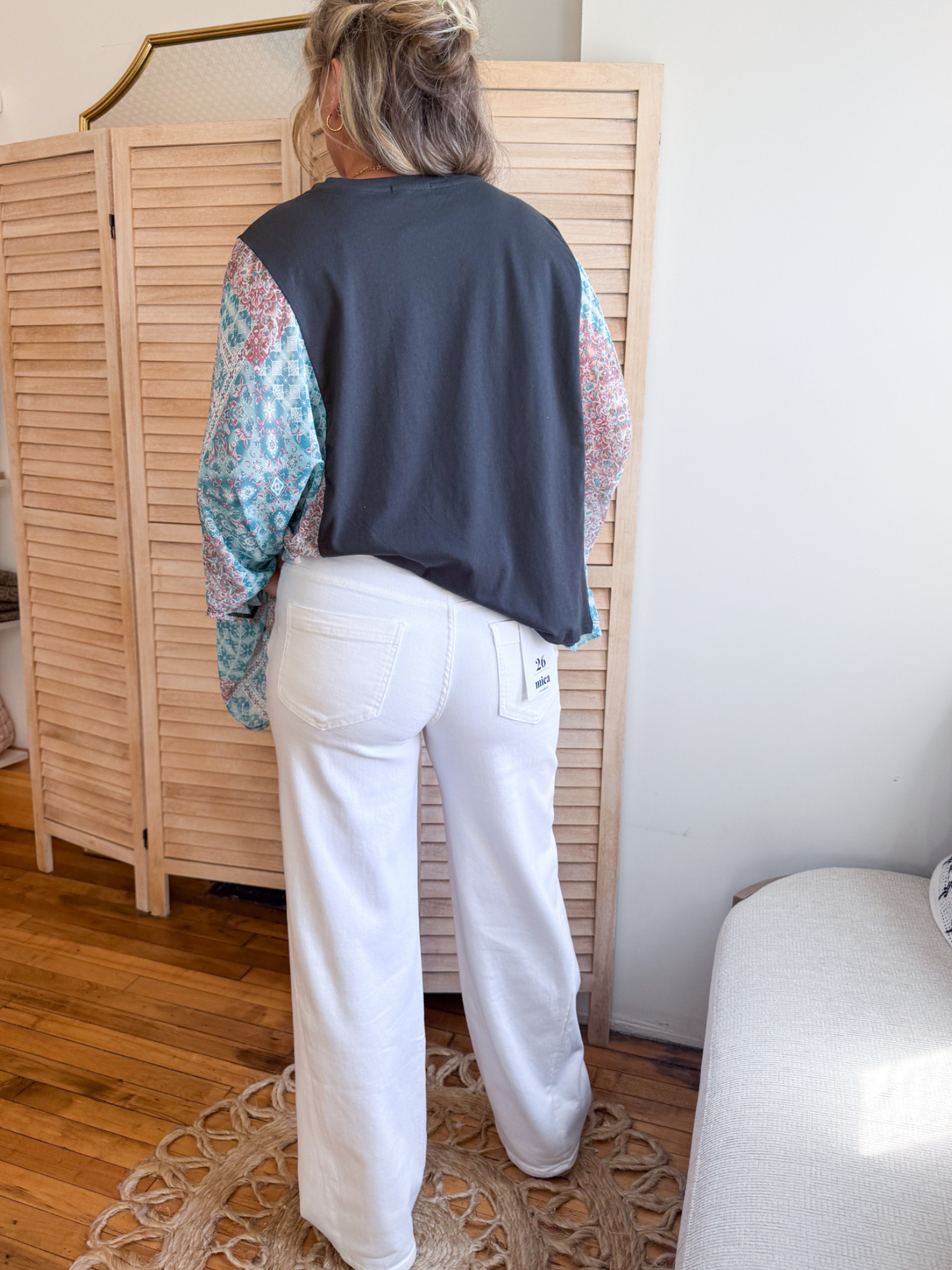 Mid Rise Wide Leg Panel Jeans