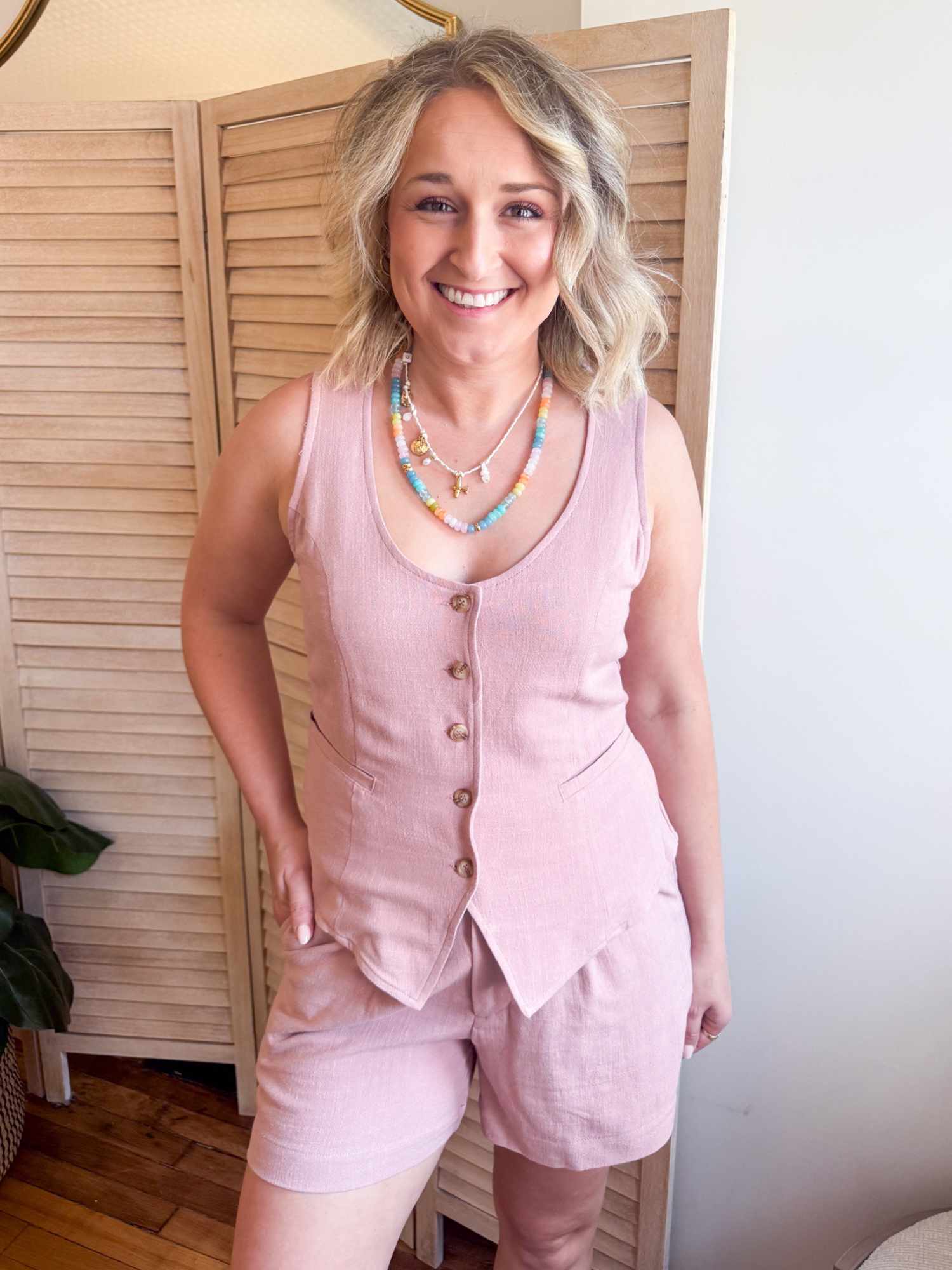Tessa Classic Cut Linen Vest