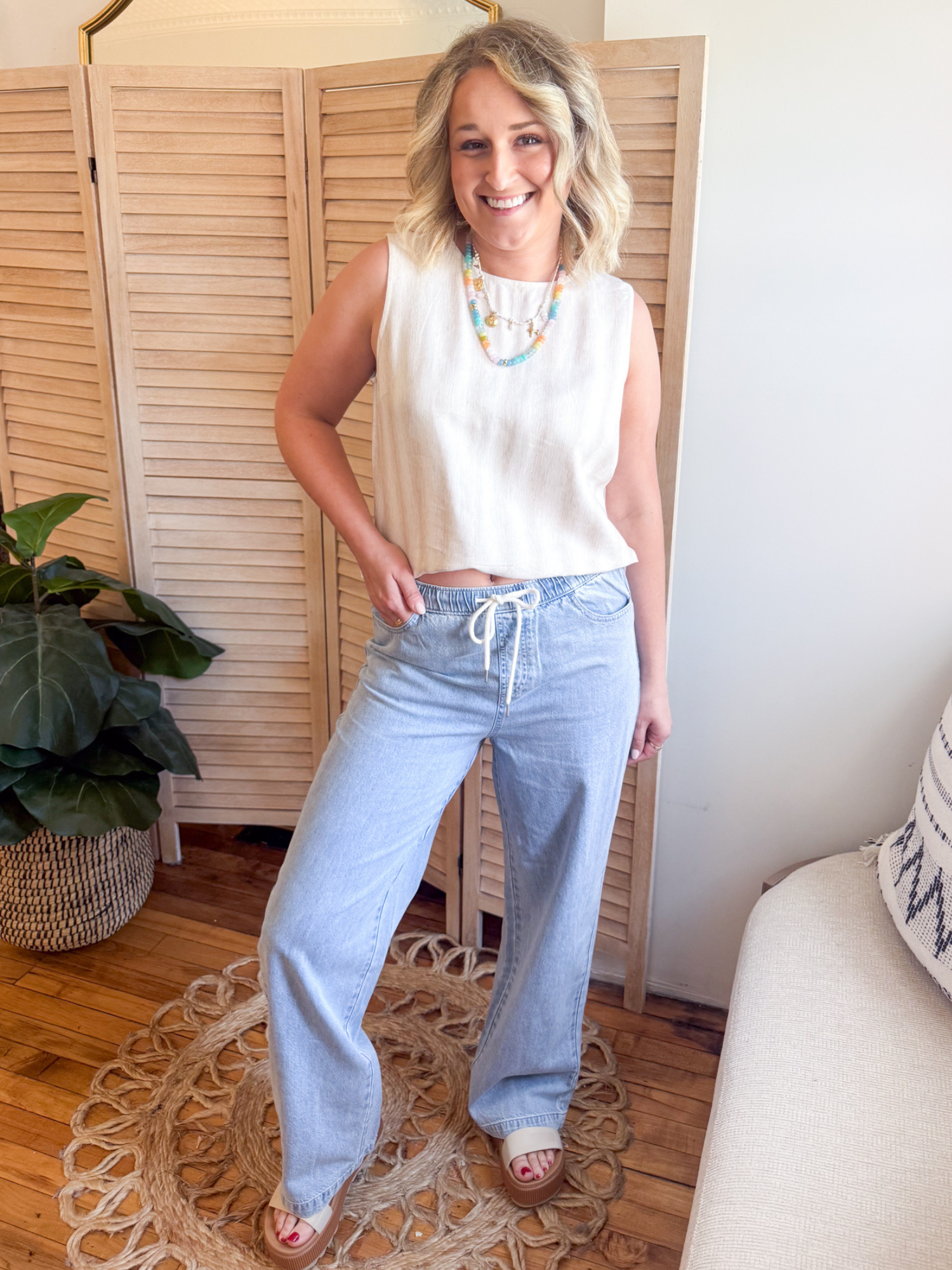 Ultra Comfy Wide Leg Denim Pants