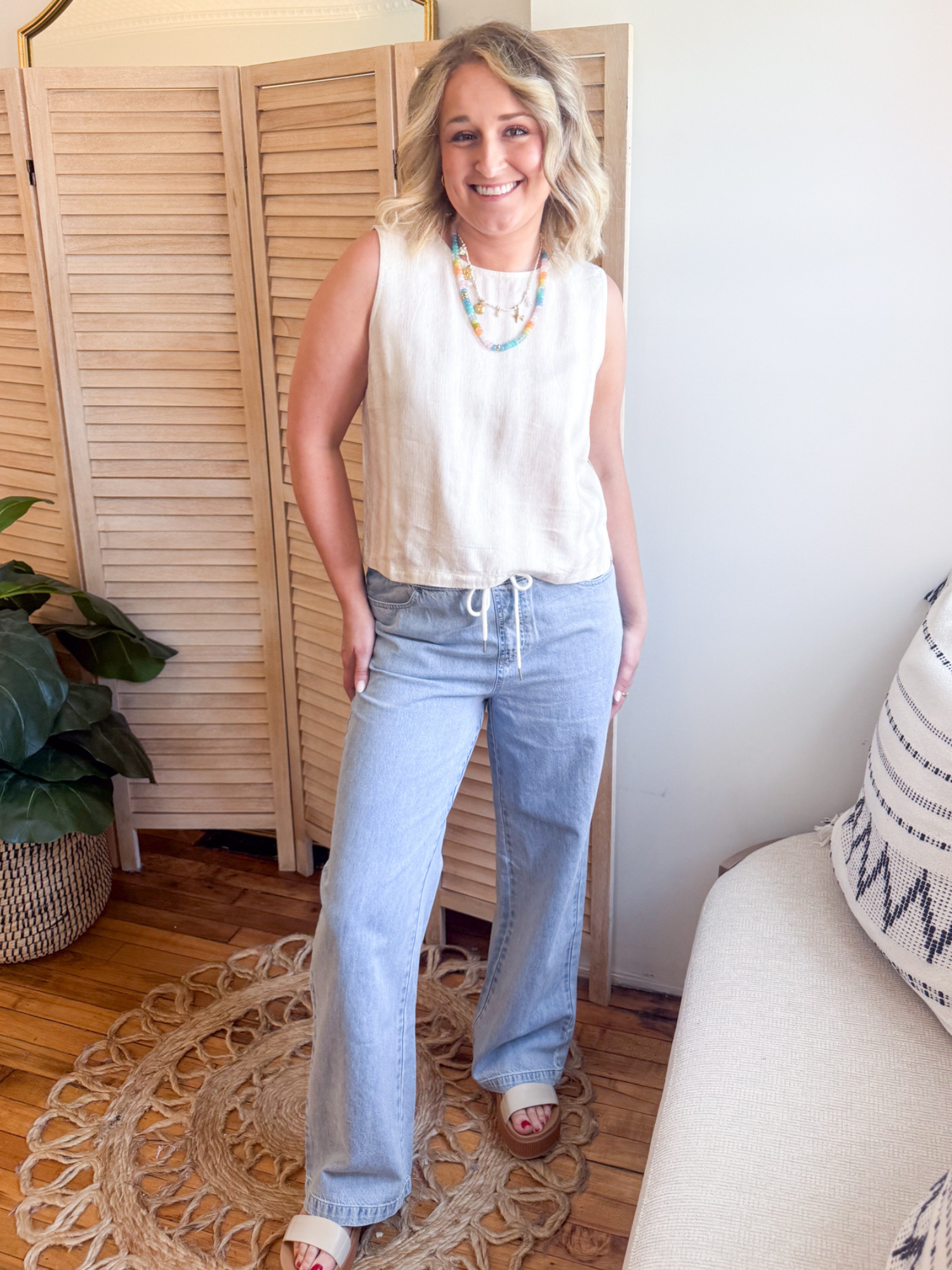 Ultra Comfy Wide Leg Denim Pants