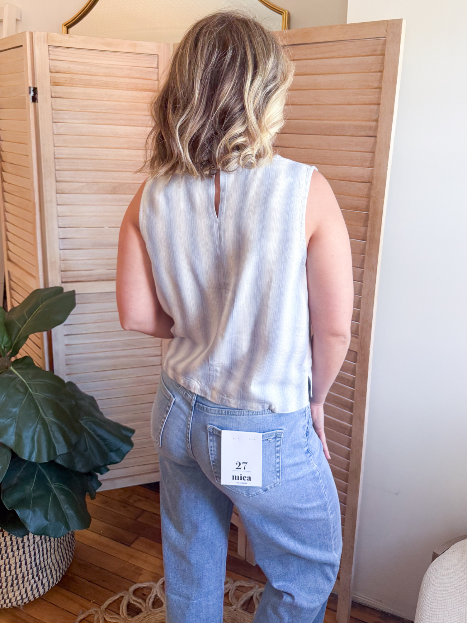 Lucy Striped Tank Top - Blue