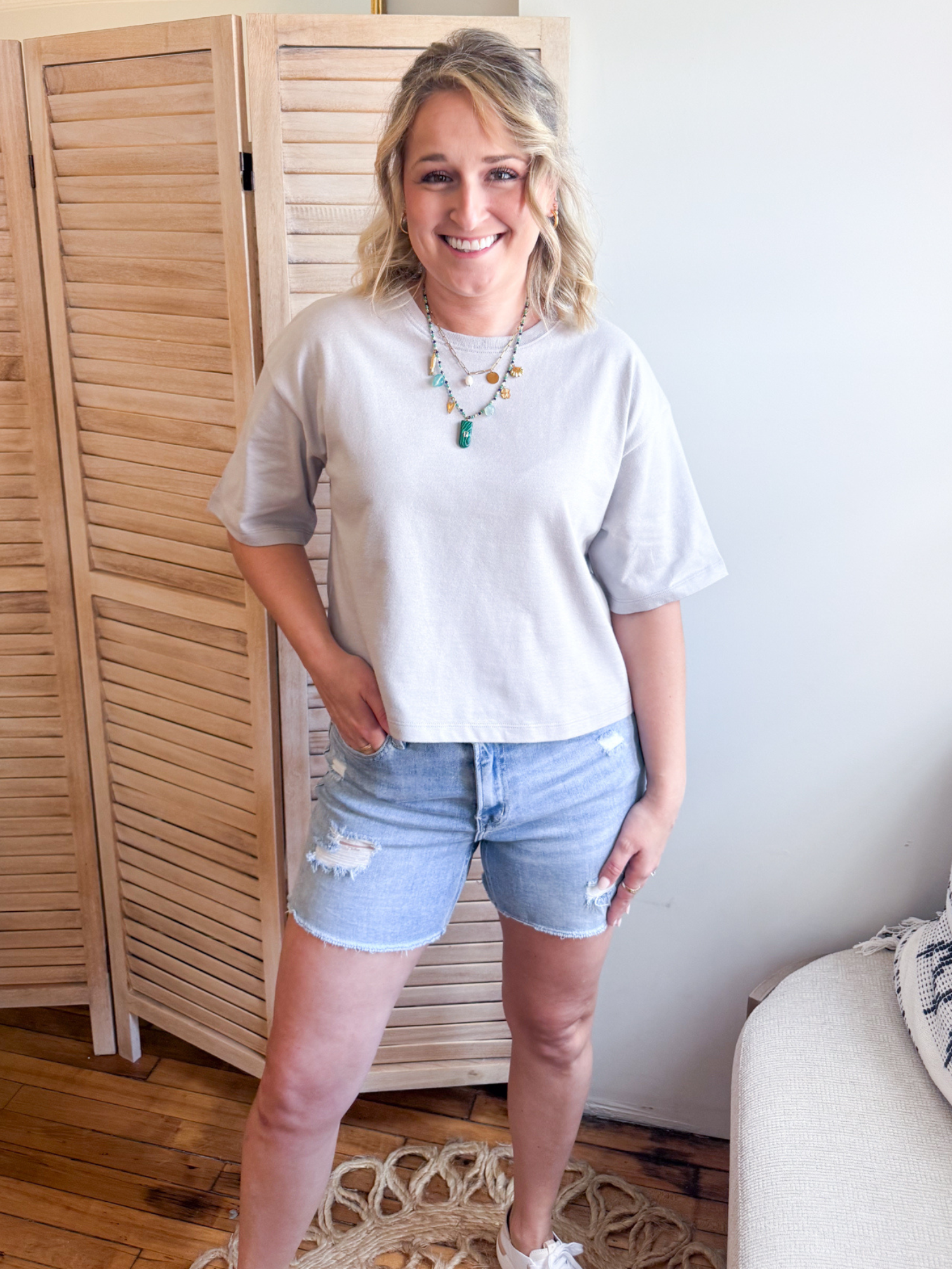 Everyday Boxy Fit Tee - Gray