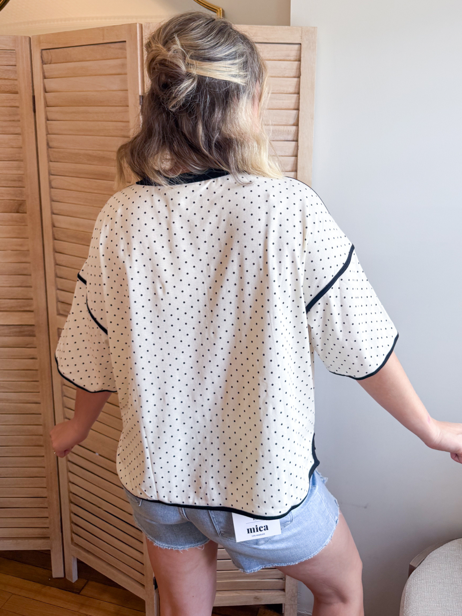 Abigail Polka Dot Contrast Tee
