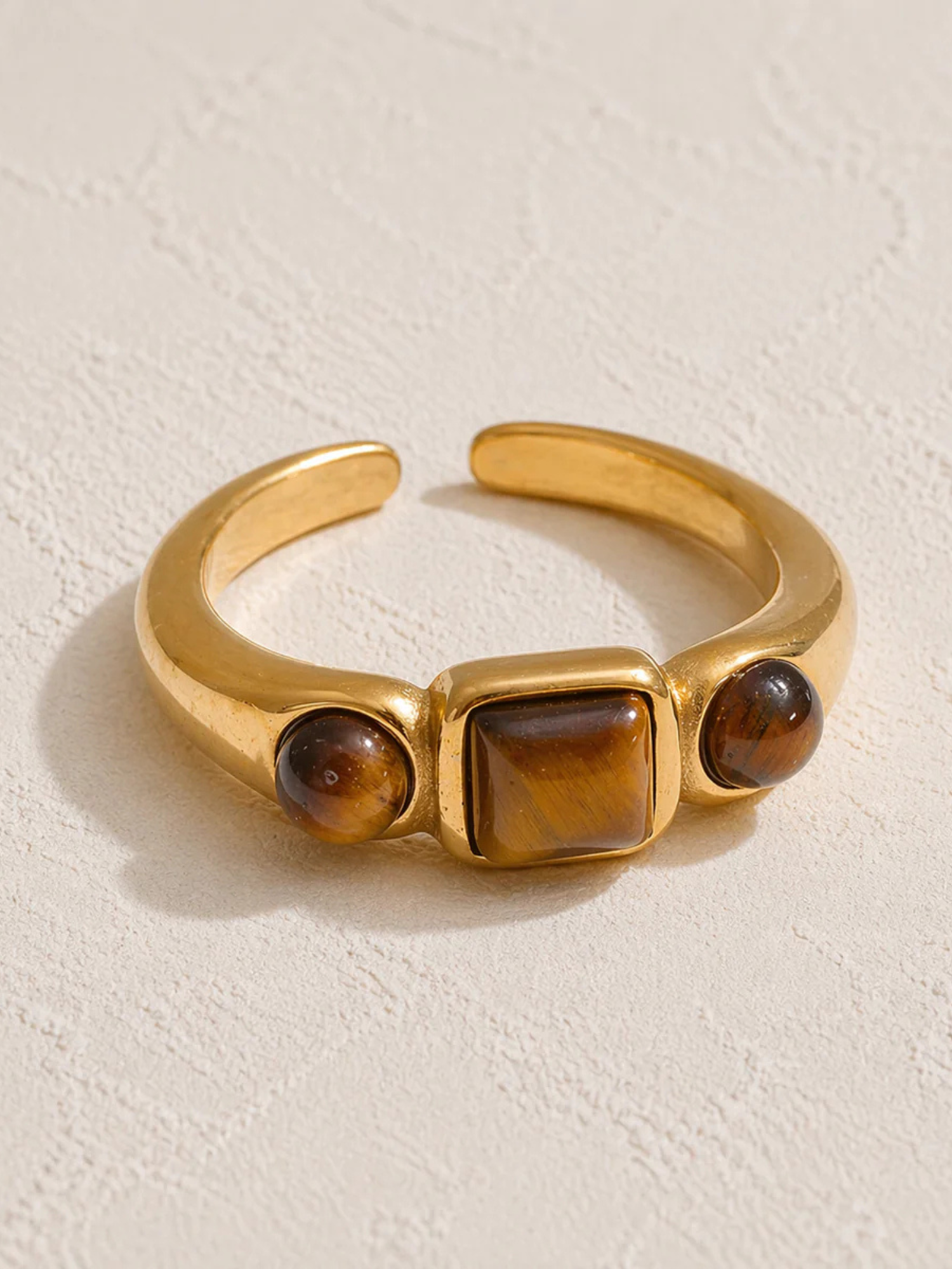 Tiger Eye Amber & Gold Ring