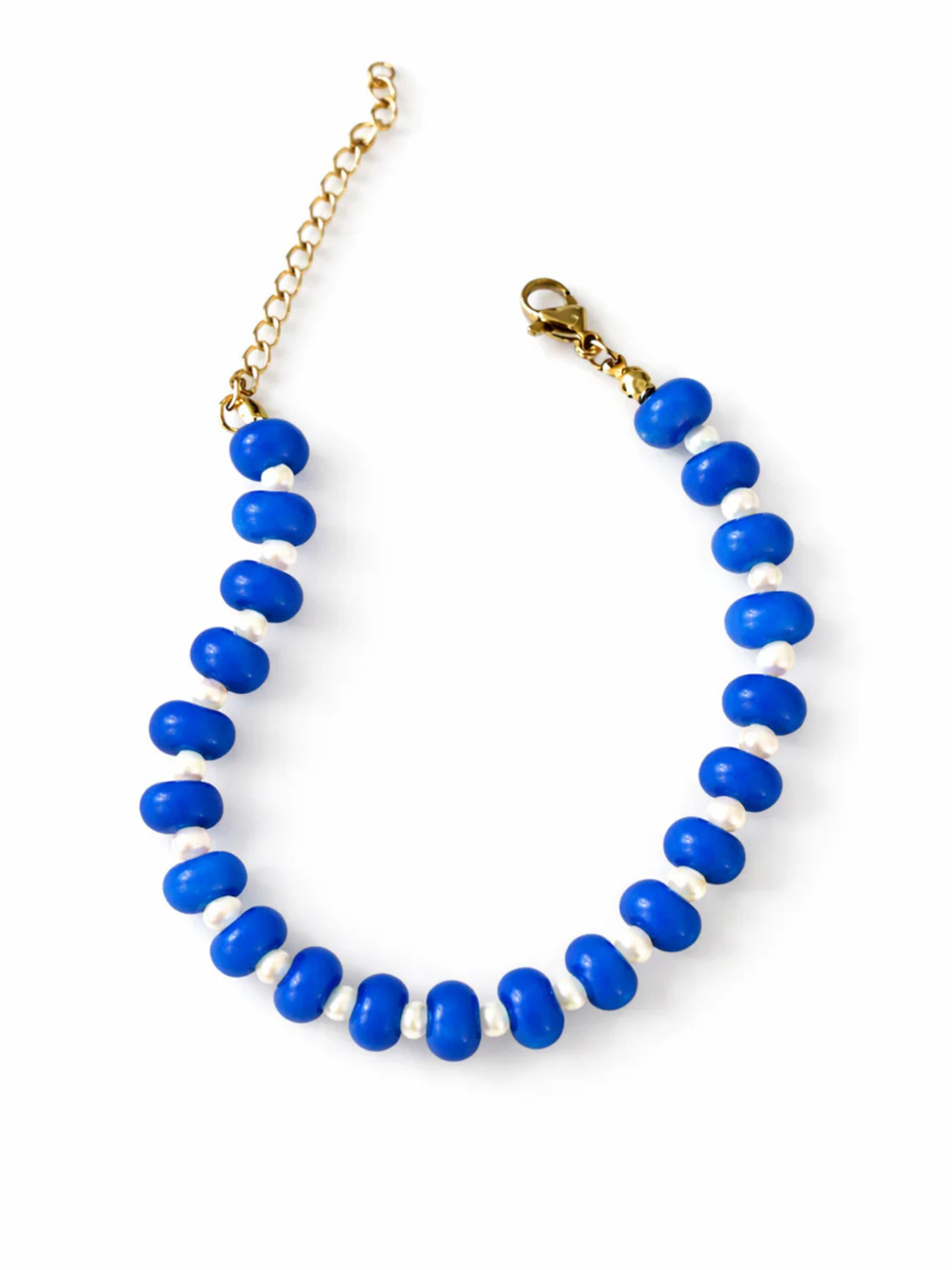 Vintage Blue Stone & Pearl Bracelet