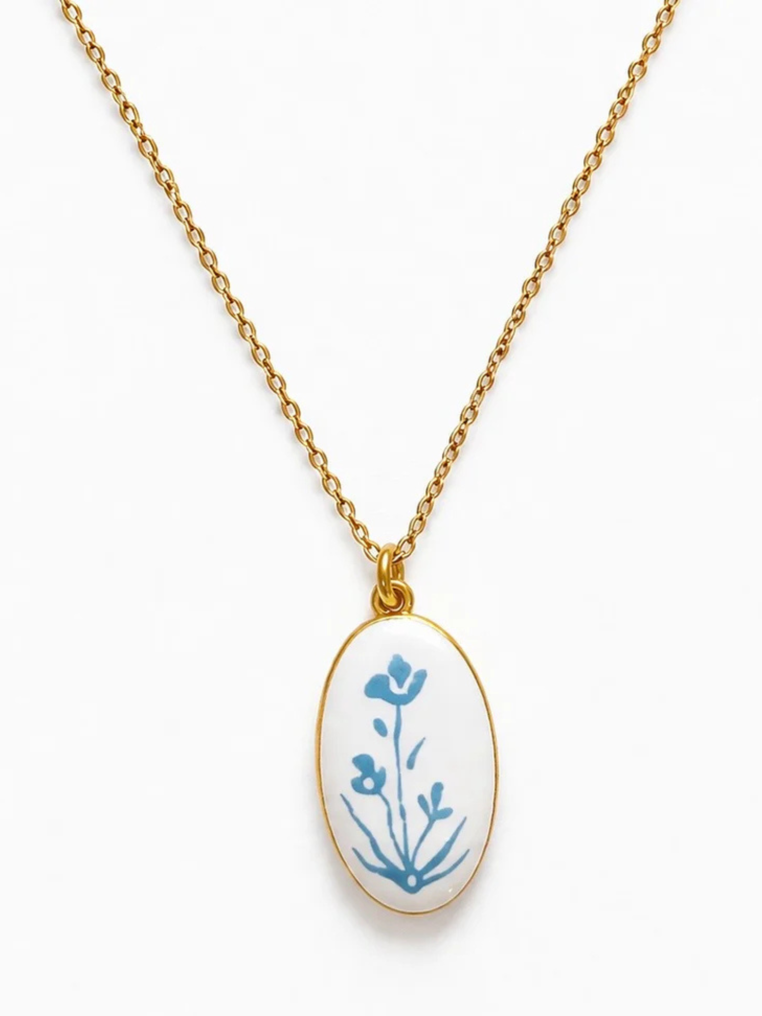 Watercolor Flower Charm Necklace