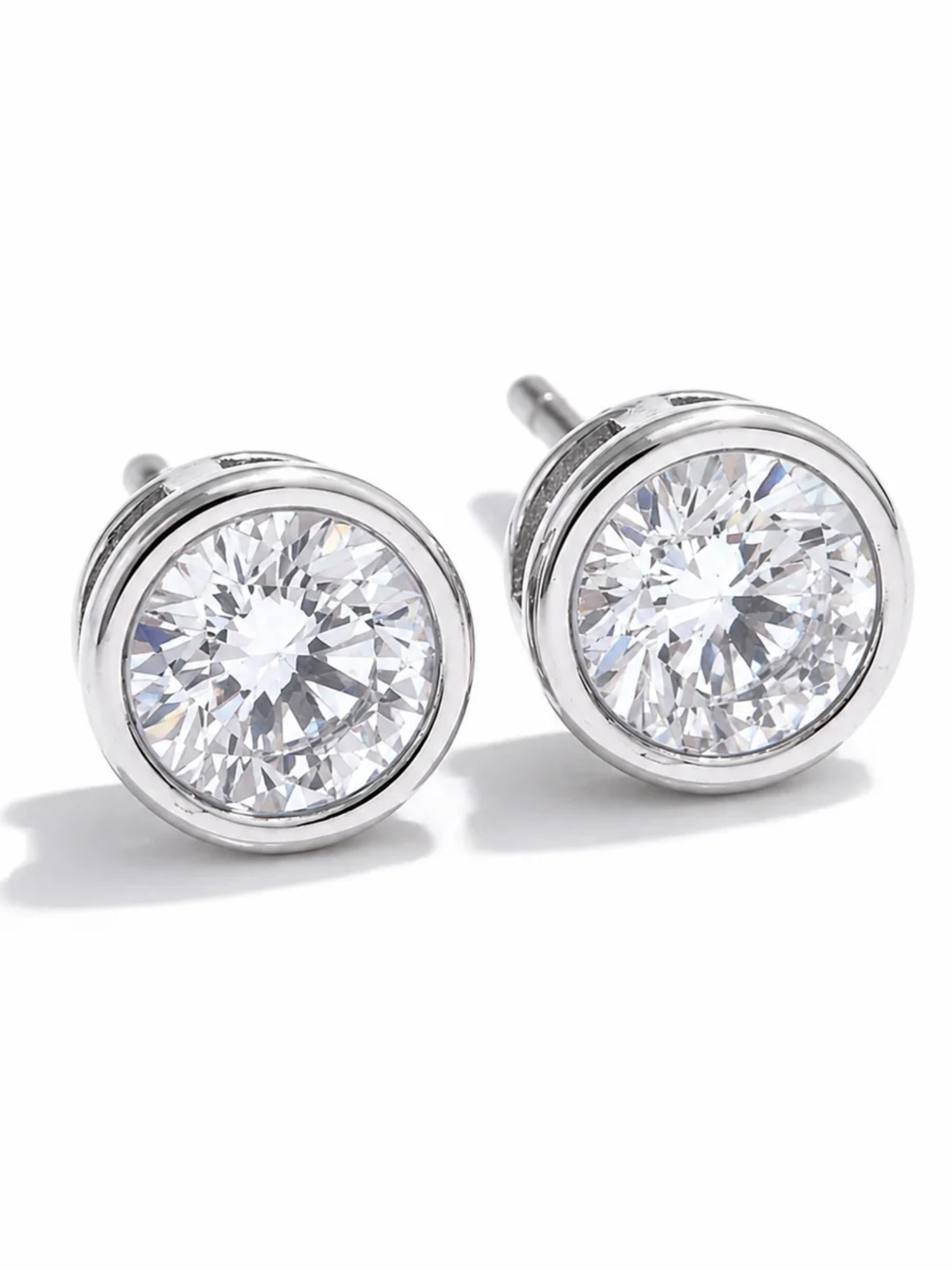 Round Silver Stud Earrings