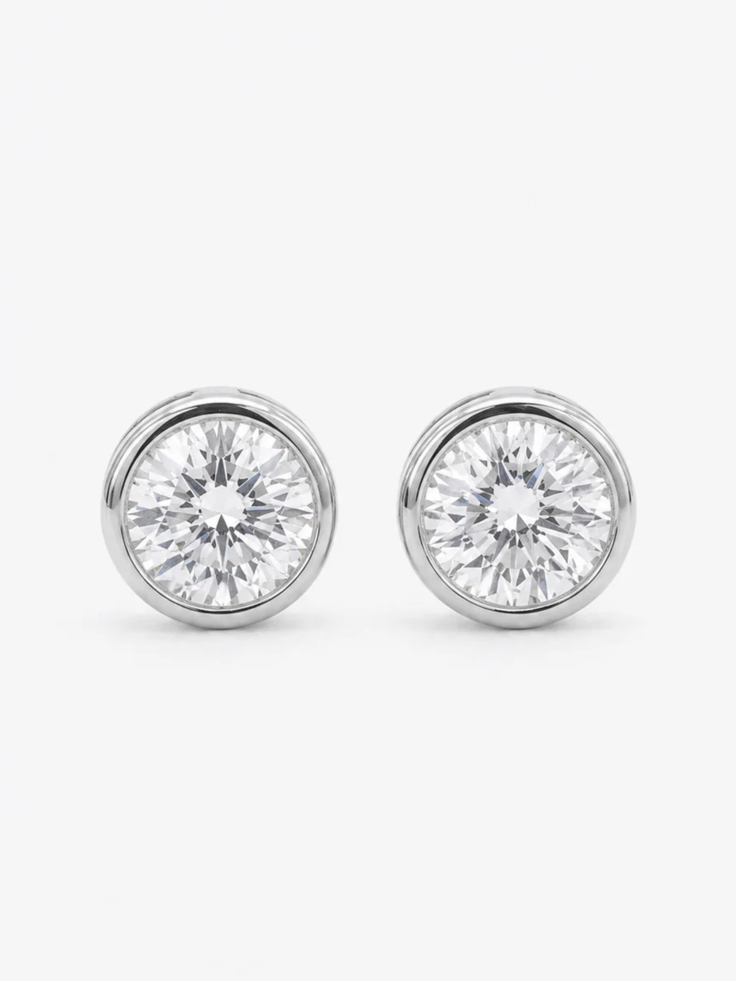 Round Silver Stud Earrings