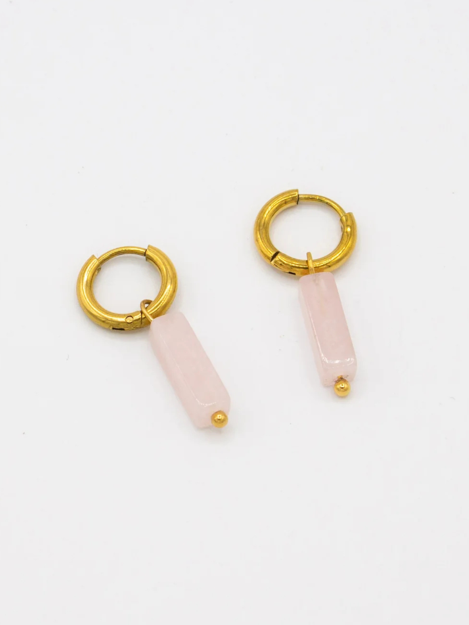 Pink Natural Stone Dangle Earrings