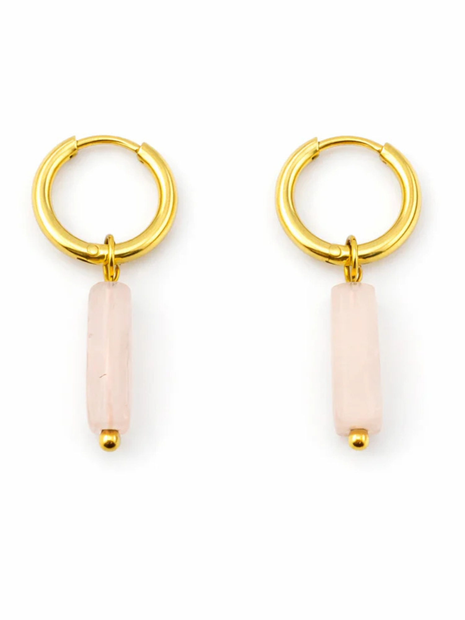 Pink Natural Stone Dangle Earrings