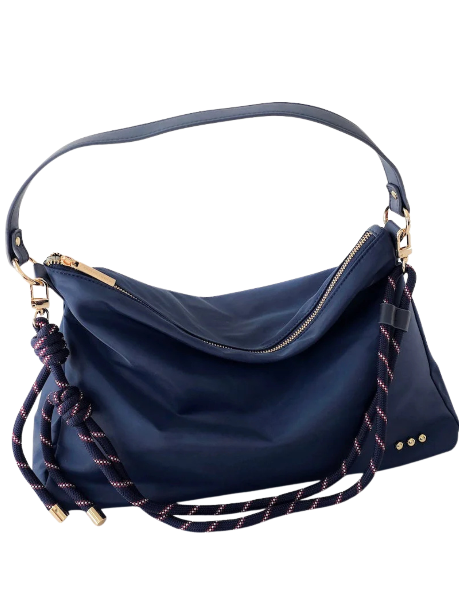 Nikki Nylon Slouchy Shoulder Bag - Navy