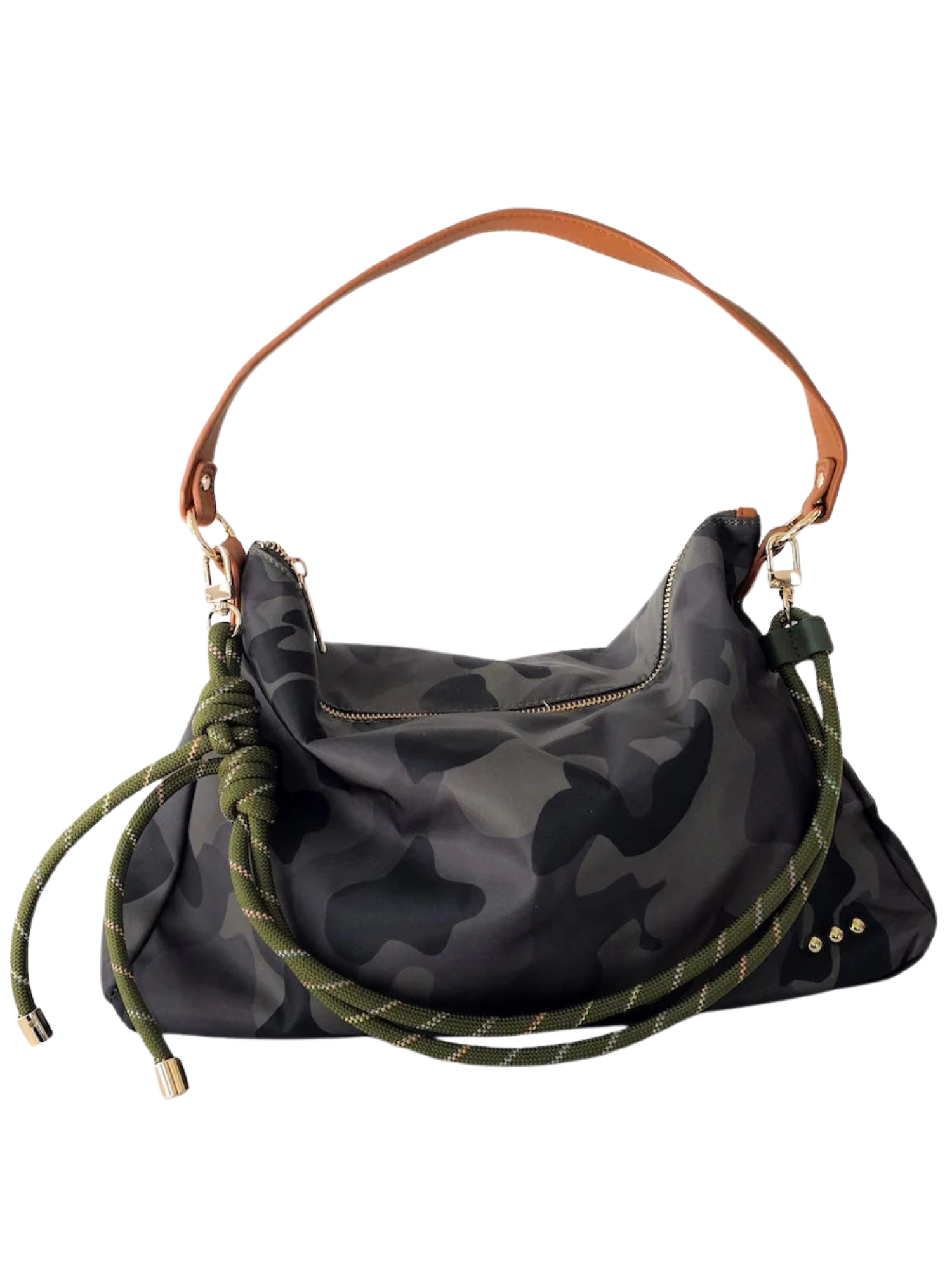Nikki Nylon Slouchy Shoulder Bag - Camo