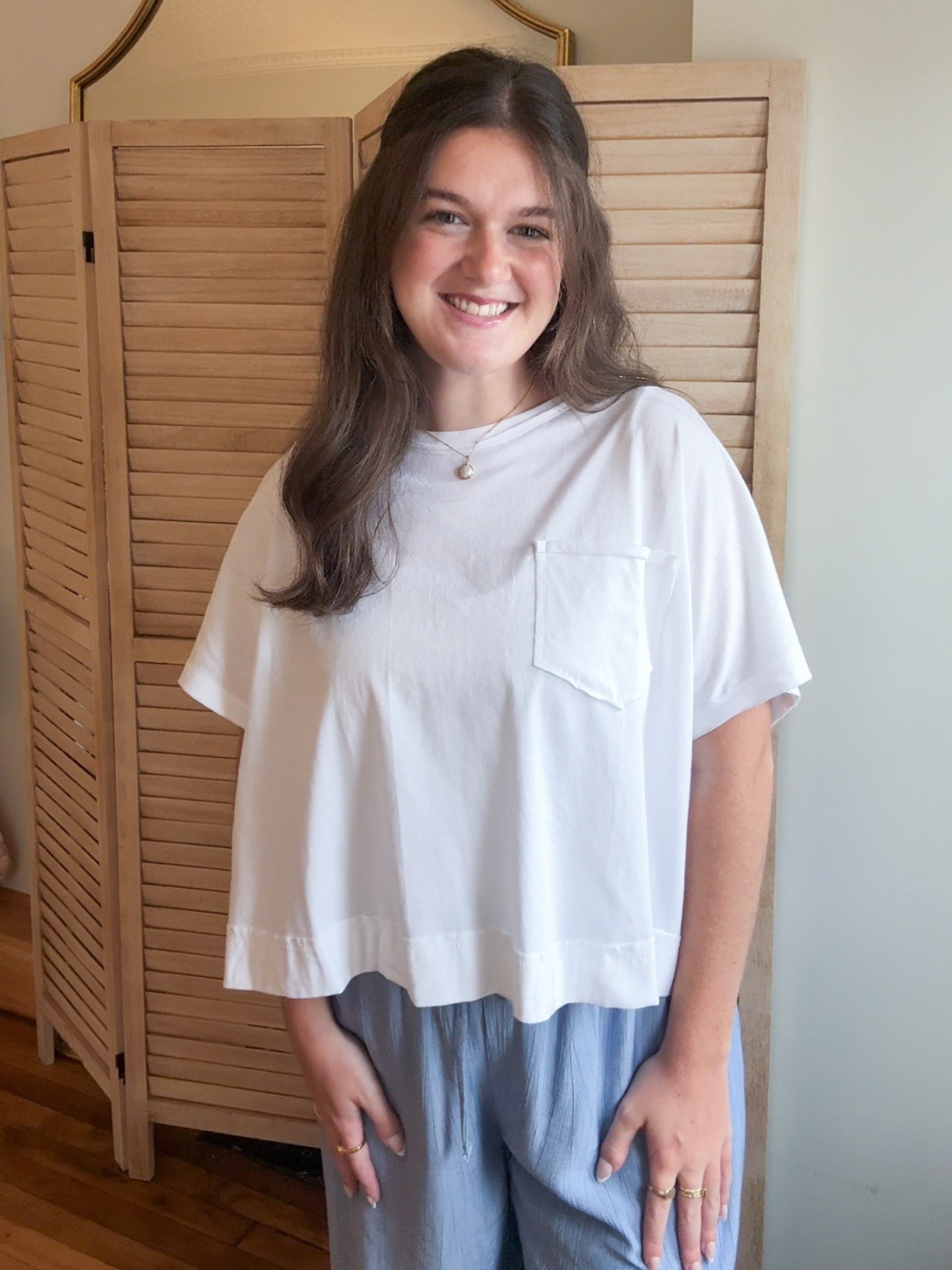 Melanie Boxy Tee - White