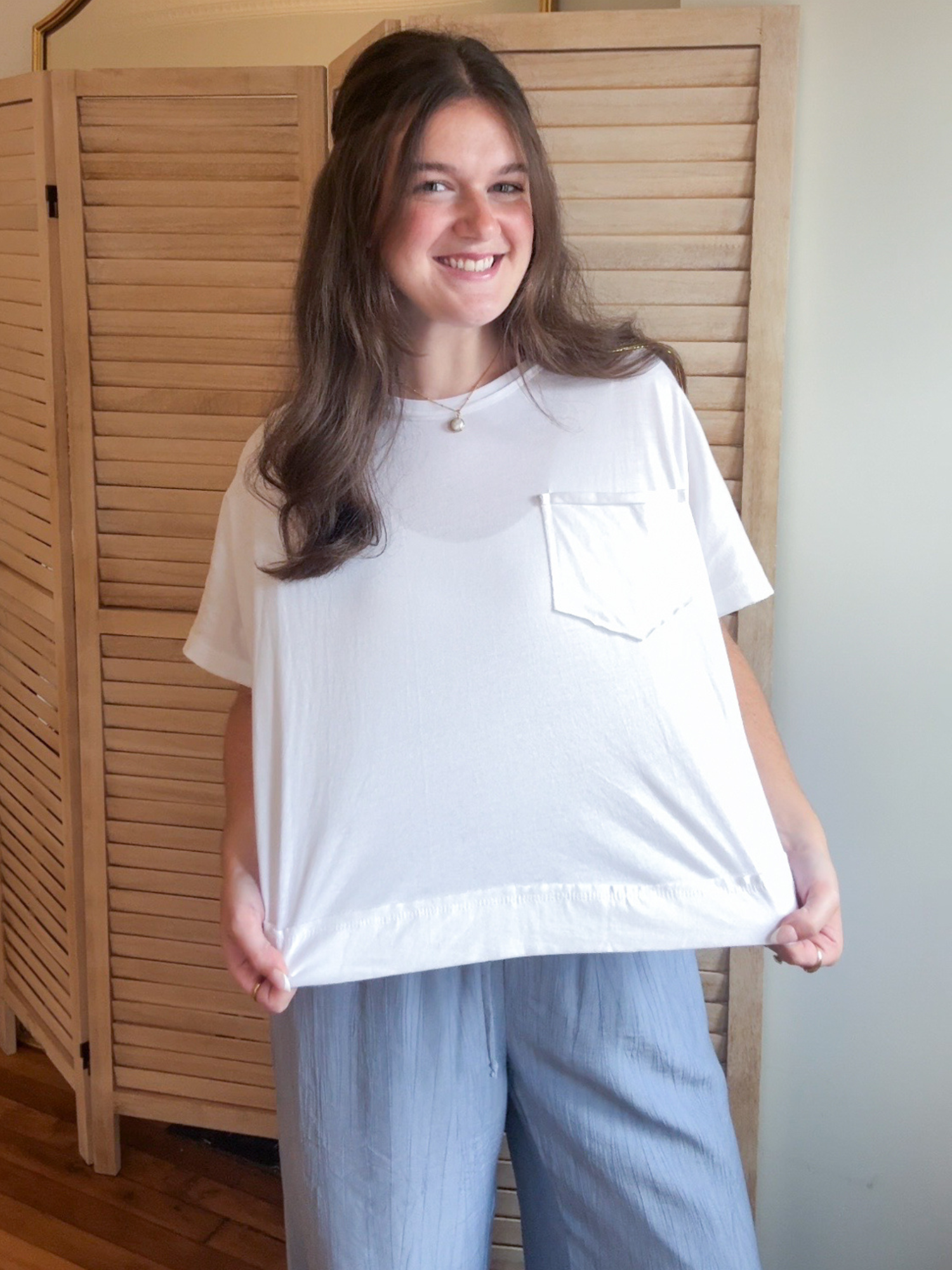 Melanie Boxy Tee - White