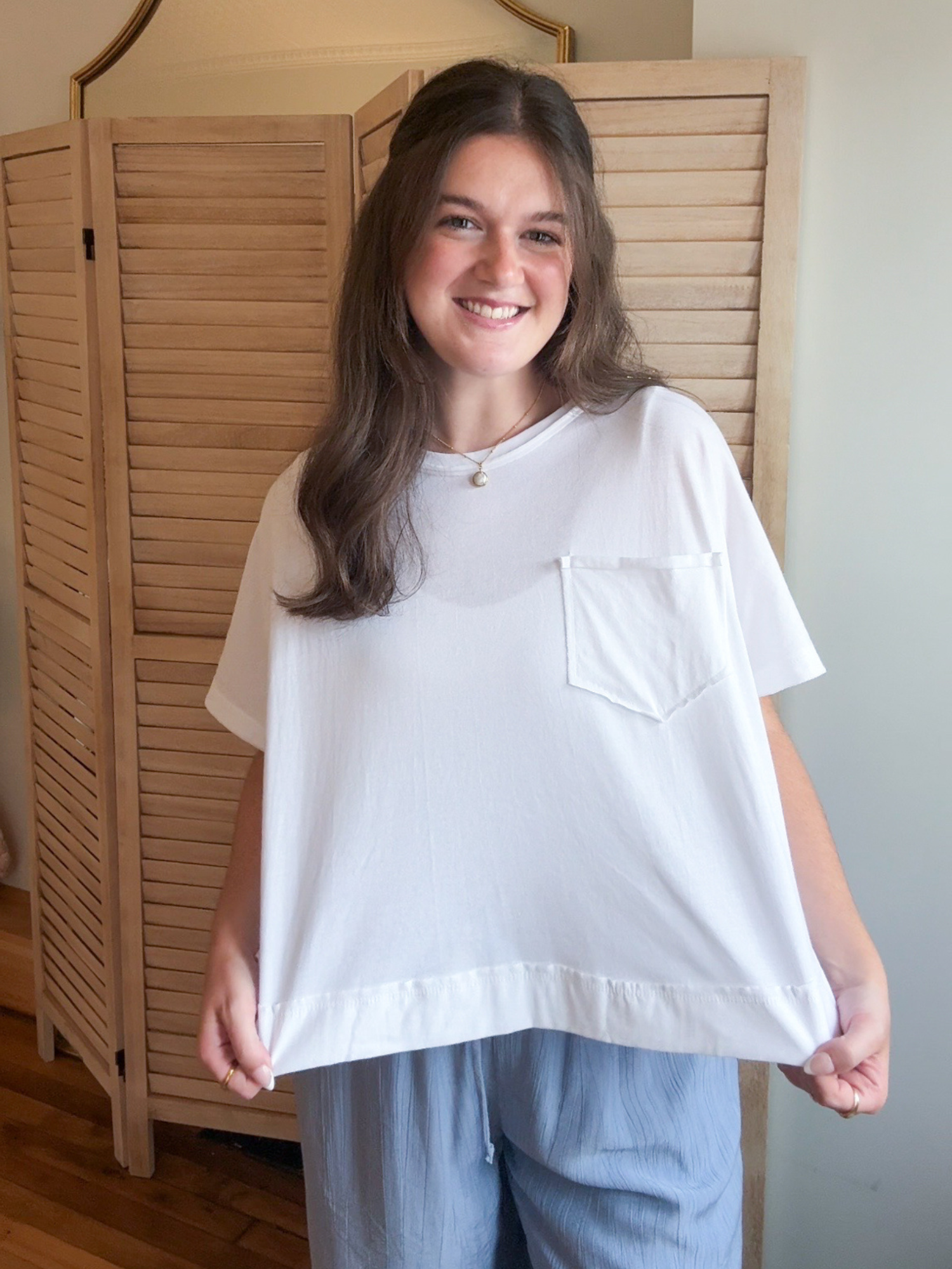 Melanie Boxy Tee - White