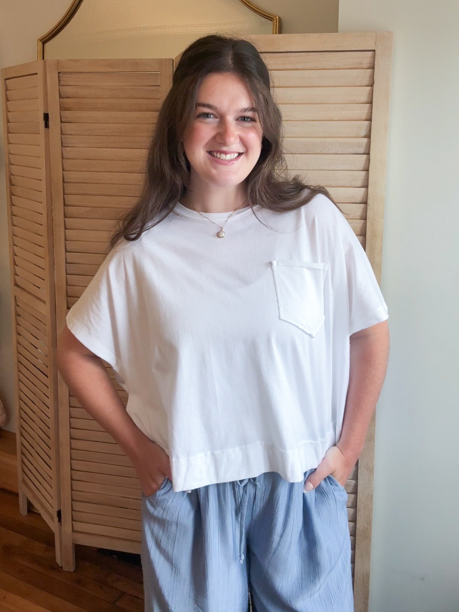 Melanie Boxy Tee - White