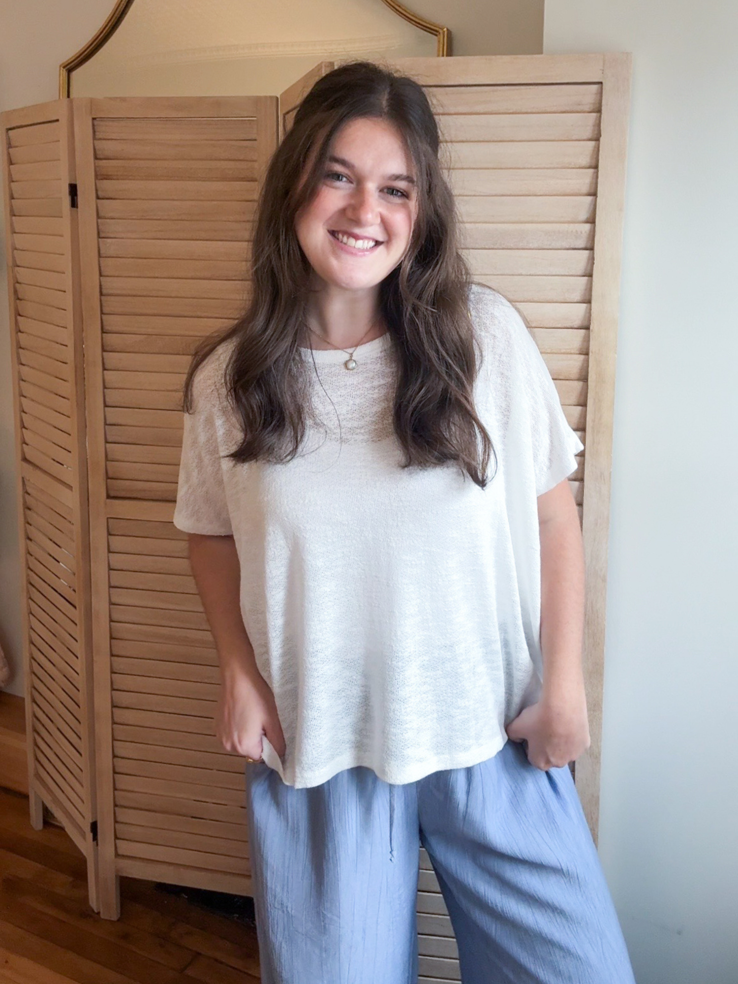 Britt Oversized Slub Tee - White